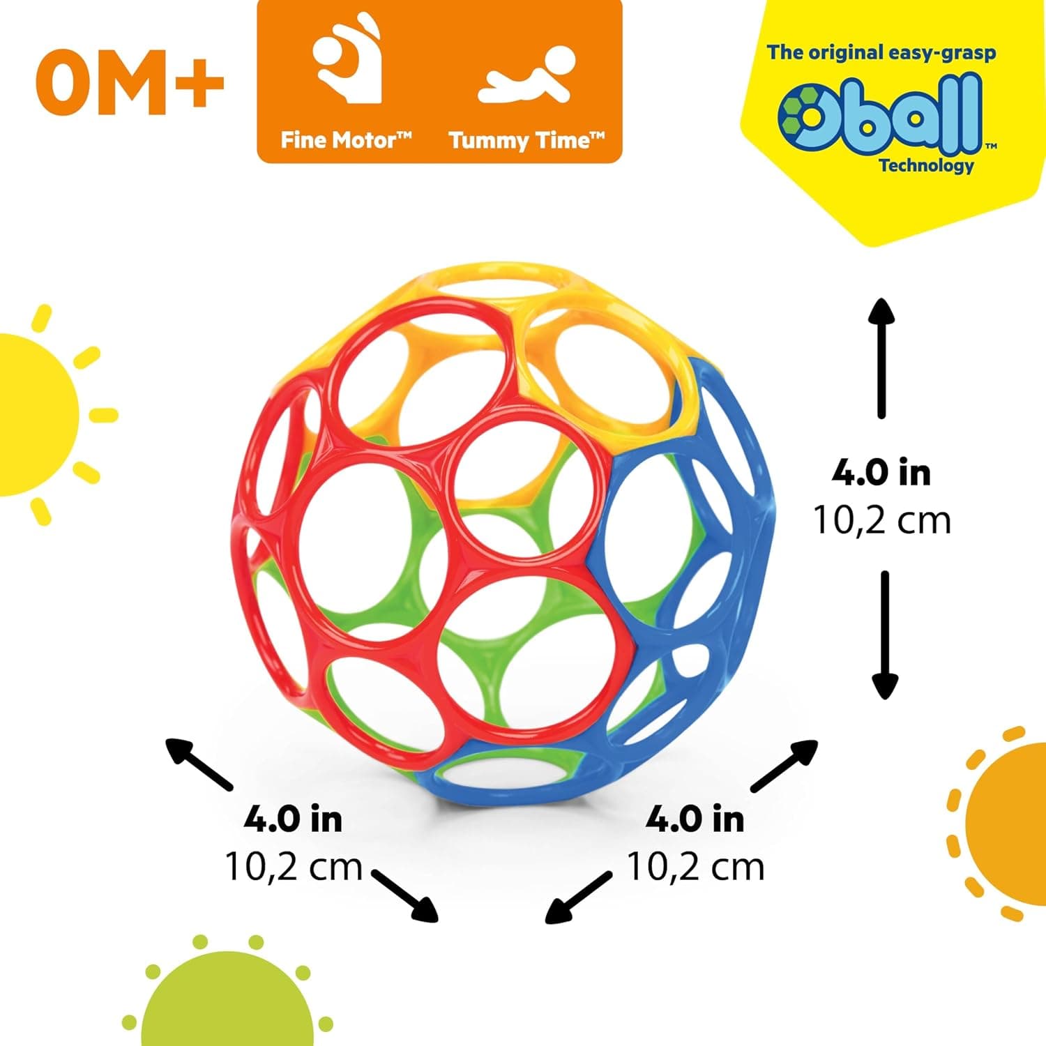 اسباببازی Bright Starts Oball Classic با قابلیت گرفتن آسان، قرمز و زرد، 1 عدد اسباببازی Bright Starts Oball Classic با قابلیت گرفتن آسان، قرمز و زرد، 1 عدد