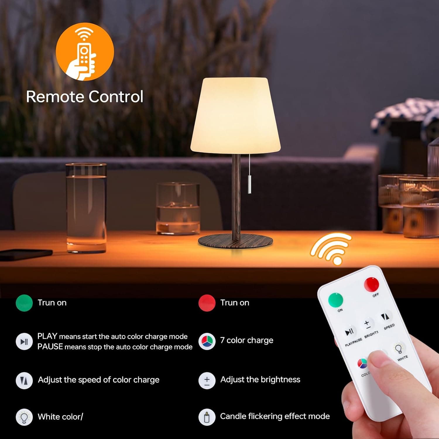 چراغ رومیزی خورشیدی فضای باز Gewiny ضدآب با حسگر نور، LED سفید گرم و RGB قابل تنظیم، شارژی و بیسیم طرح چوب چراغ رومیزی خورشیدی فضای باز Gewiny ضدآب با حسگر نور، LED سفید گرم و RGB قابل تنظیم، شارژی و بیسیم طرح چوب