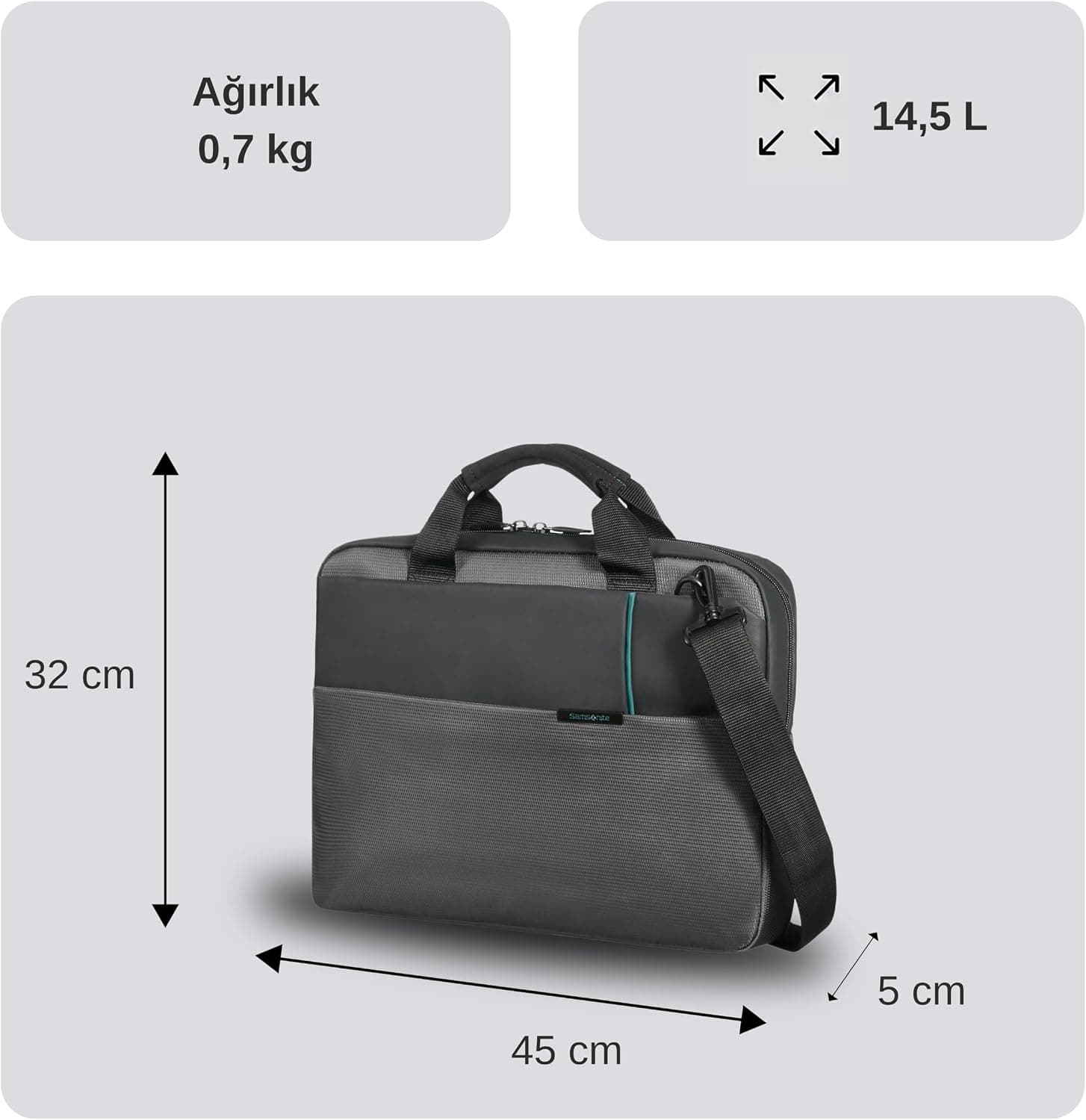 کیف لپتاپ Samsonite Qibyte ۱۷.۳ اینچی آنتراسیت کیف لپتاپ Samsonite Qibyte ۱۷.۳ اینچی آنتراسیت