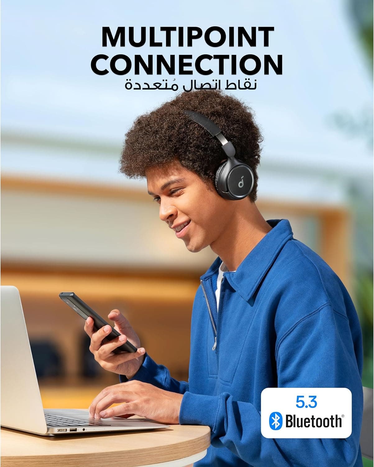 هدفون روگوشی Soundcore مدت پخش 70H تاشو مدل H30i هدفون روگوشی Soundcore مدت پخش 70H تاشو مدل H30i