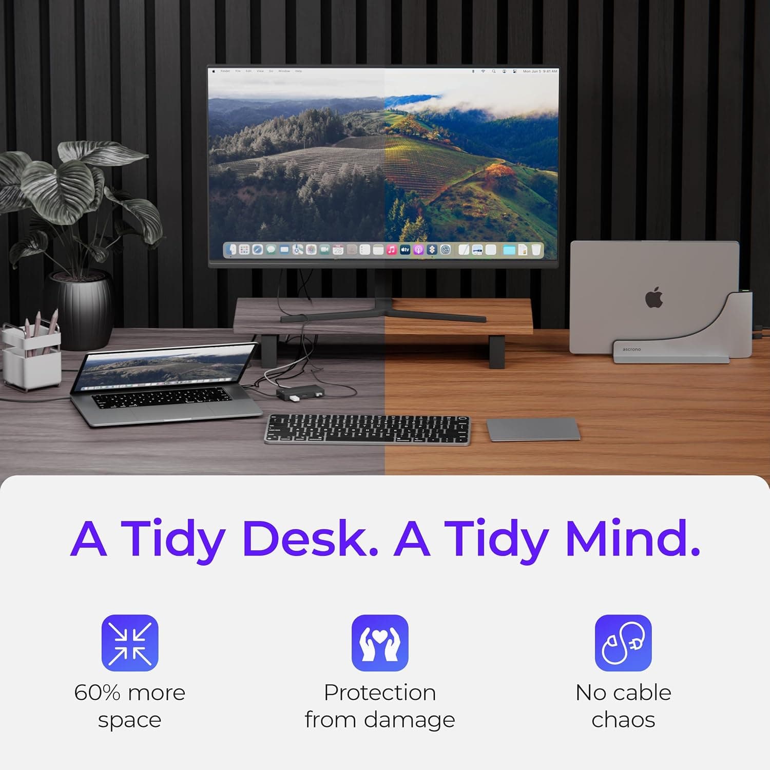 داک استیشن Ascrono با دو پورت Thunderbolt-4 USB-C برای MacBook Air 13 داک استیشن Ascrono با دو پورت Thunderbolt-4 USB-C برای MacBook Air 13