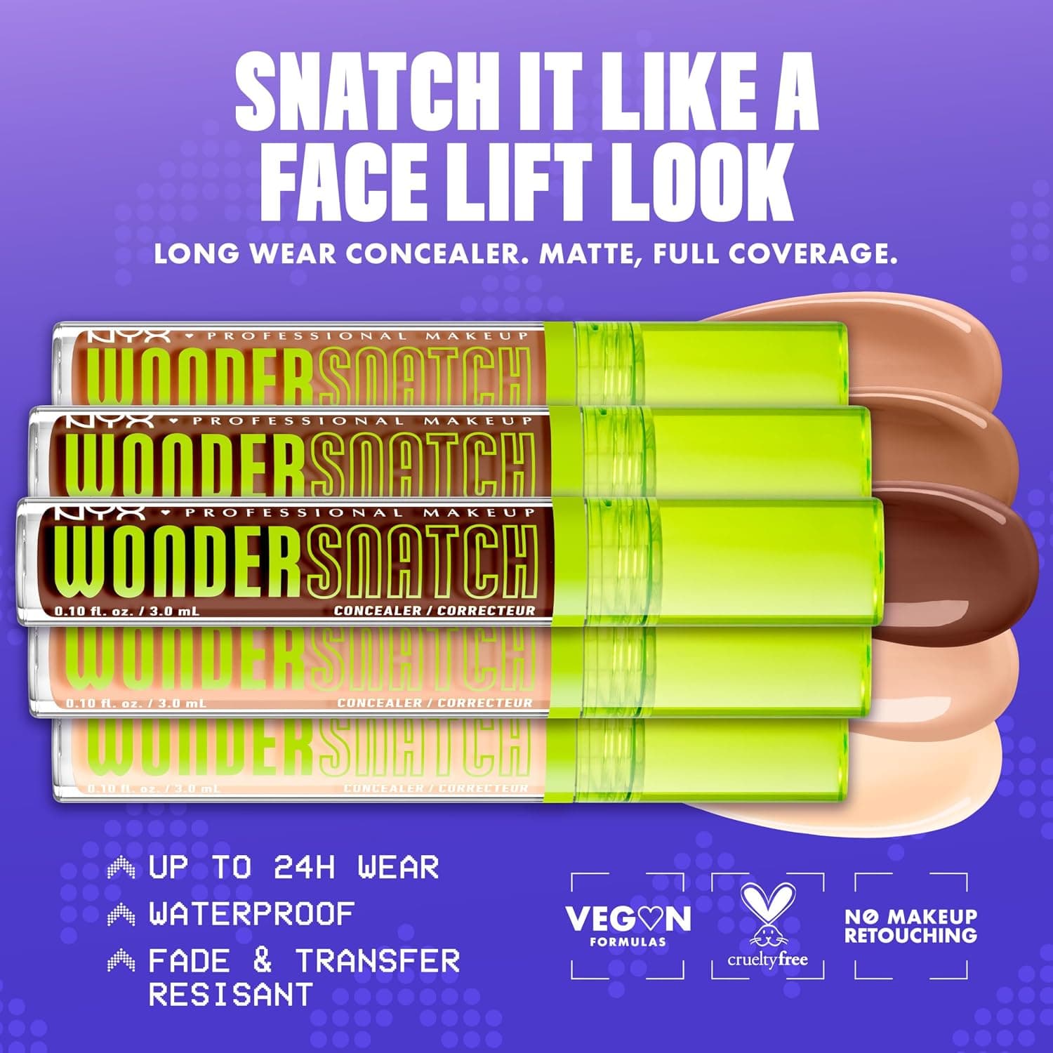 کانسیلر مایع NYX PROFESSIONAL MAKEUP، بژ خنثی، با آبرسانی تا 24 ساعت و ماندگاری ضدآب مدل Wonder Snatch کانسیلر مایع NYX PROFESSIONAL MAKEUP، بژ خنثی، با آبرسانی تا 24 ساعت و ماندگاری ضدآب مدل Wonder Snatch