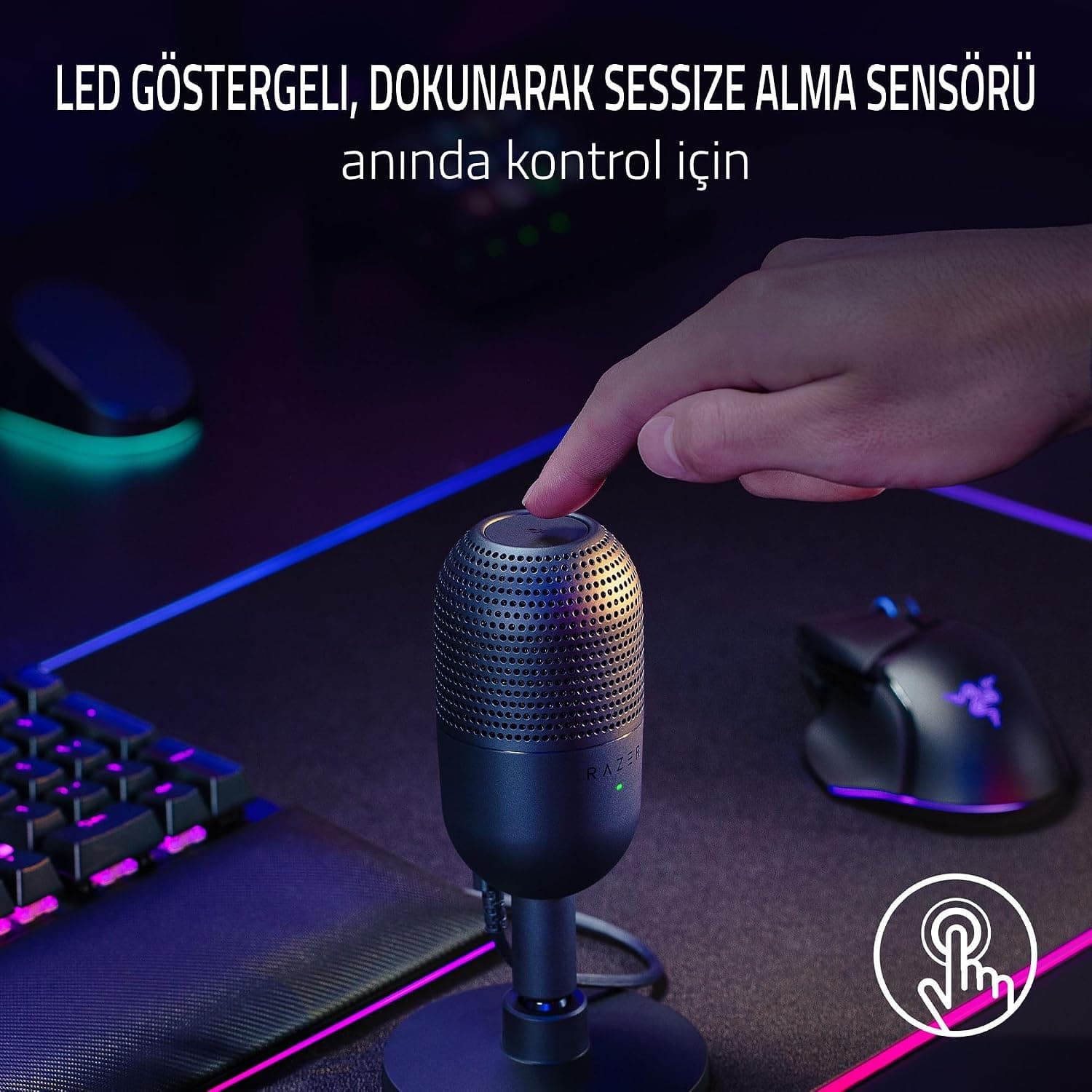 میکروفون USB Razer Seiren V3 Mini مشکی کاندنسر 14mm با دریافت کاردیوید میکروفون USB Razer Seiren V3 Mini مشکی کاندنسر 14mm با دریافت کاردیوید