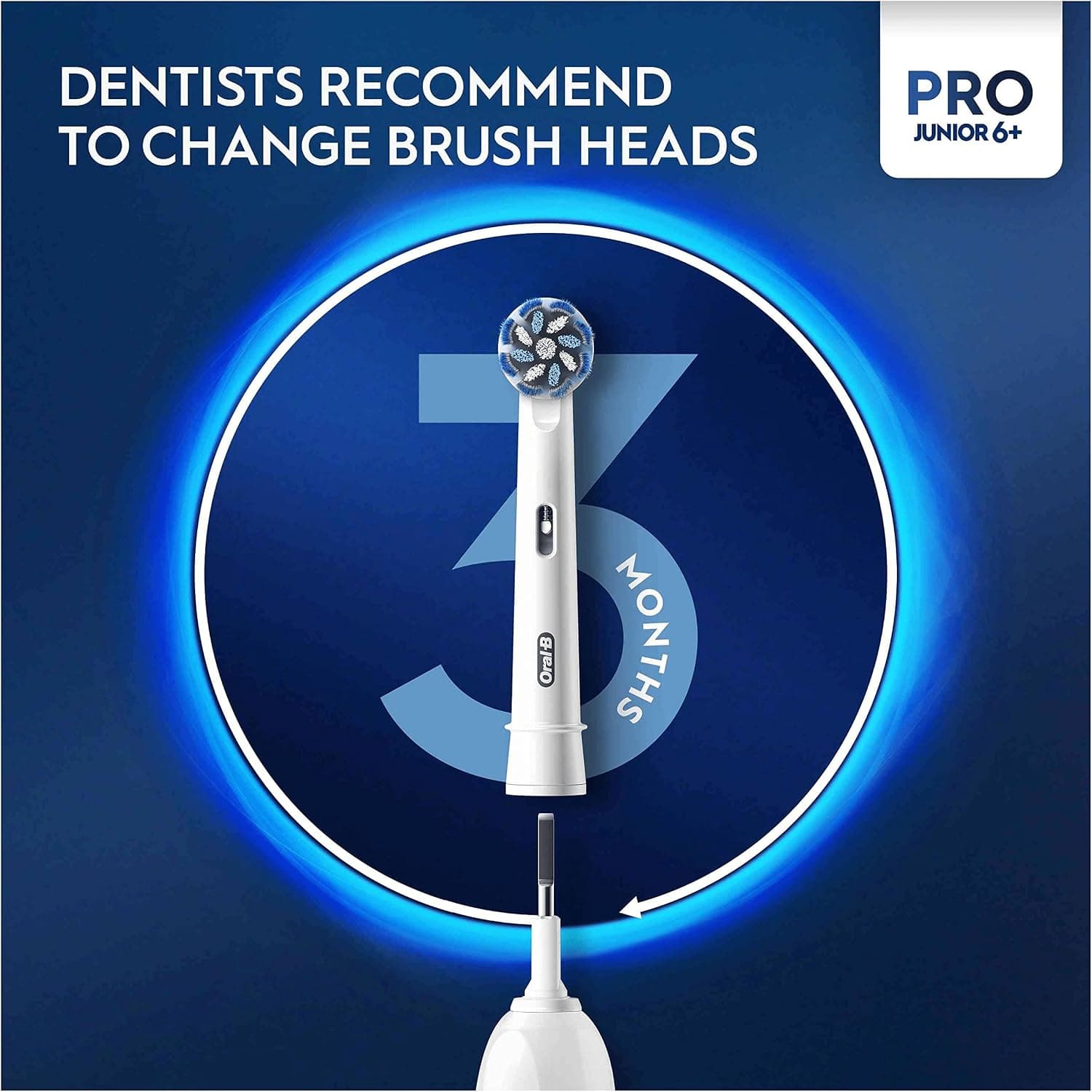 مسواک برقی کودک Oral-B Pro Junior با ۳ حالت و سری یدک، بنفش مسواک برقی کودک Oral-B Pro Junior با ۳ حالت و سری یدک، بنفش