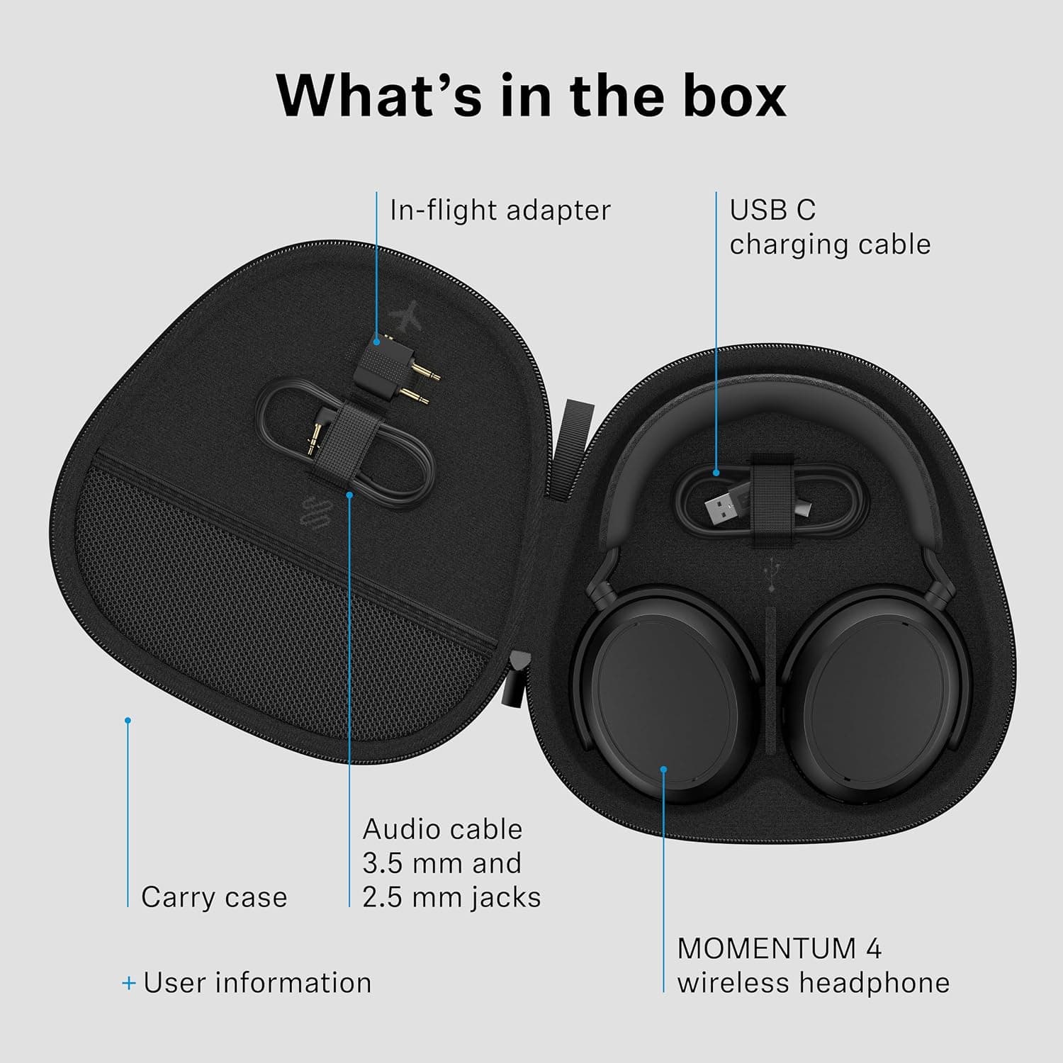 هدفون بیسیم Sennheiser با حذف نویز فعال مدل Momentum 4 مشکی هدفون بیسیم Sennheiser با حذف نویز فعال مدل Momentum 4 مشکی