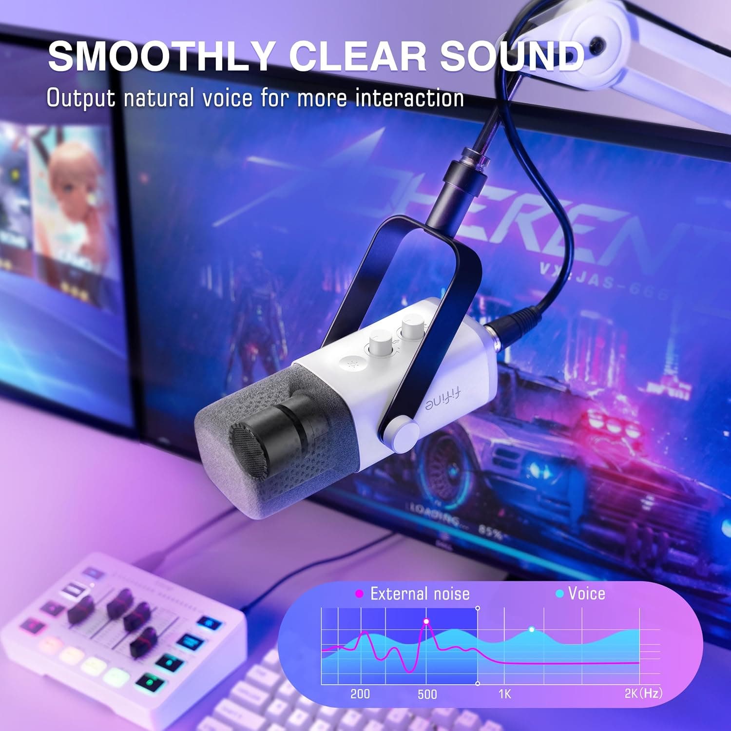 ست تجهیزات استریم FIFINE با میکروفون XLR/USB مدل AmpliGame KS5W ست تجهیزات استریم FIFINE با میکروفون XLR/USB مدل AmpliGame KS5W