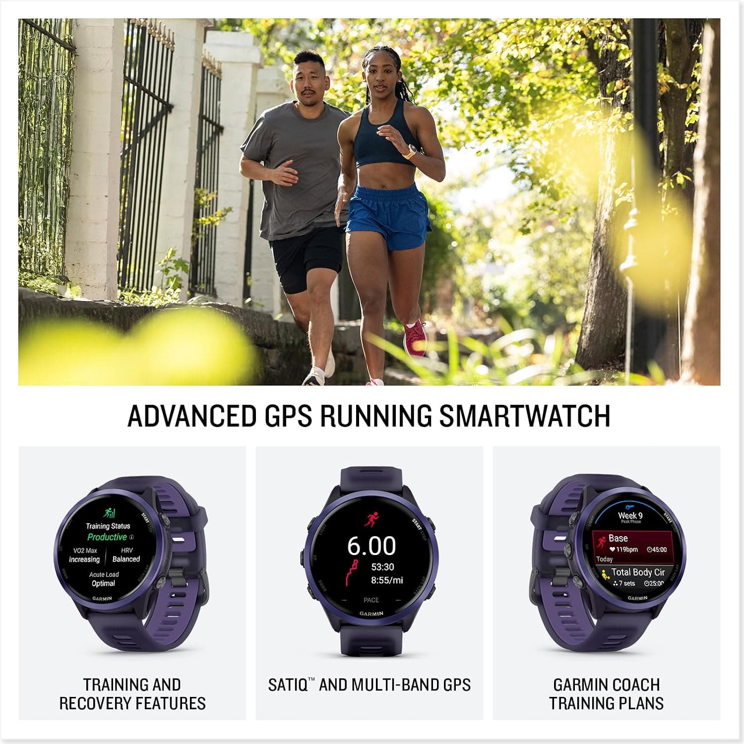 ساعت هوشمند Garmin بنفش و خاکستری مدل Forerunner 570-47 mm ساعت هوشمند Garmin بنفش و خاکستری مدل Forerunner 570-47 mm