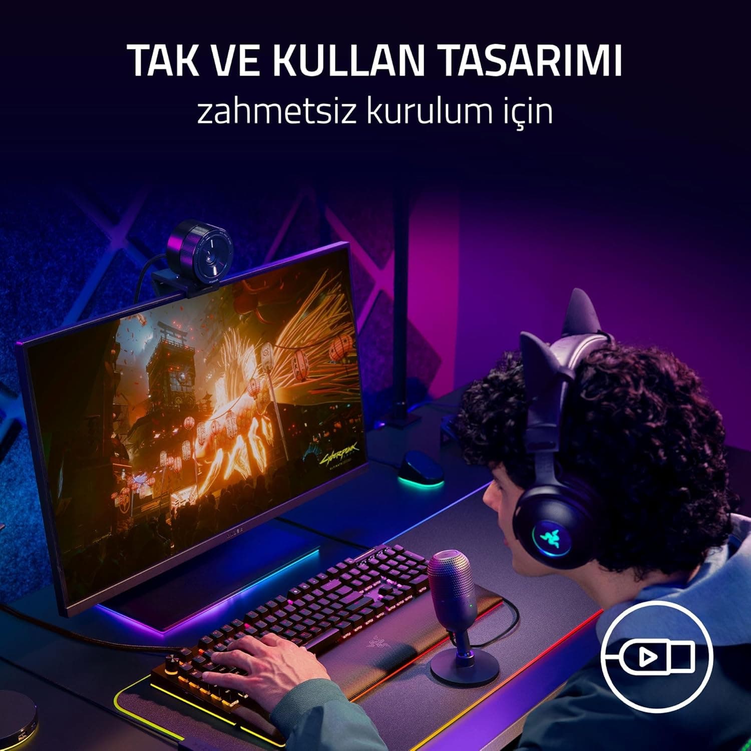 میکروفون USB Razer Seiren V3 Mini مشکی کاندنسر 14mm با دریافت کاردیوید میکروفون USB Razer Seiren V3 Mini مشکی کاندنسر 14mm با دریافت کاردیوید