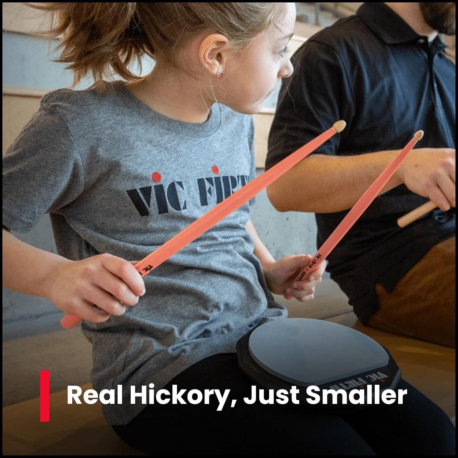چوب درامز کودک جفتی Vic Firth صورتی از چوب هیکوری 0.520"X13" چوب درامز کودک جفتی Vic Firth صورتی از چوب هیکوری 0.520"X13"