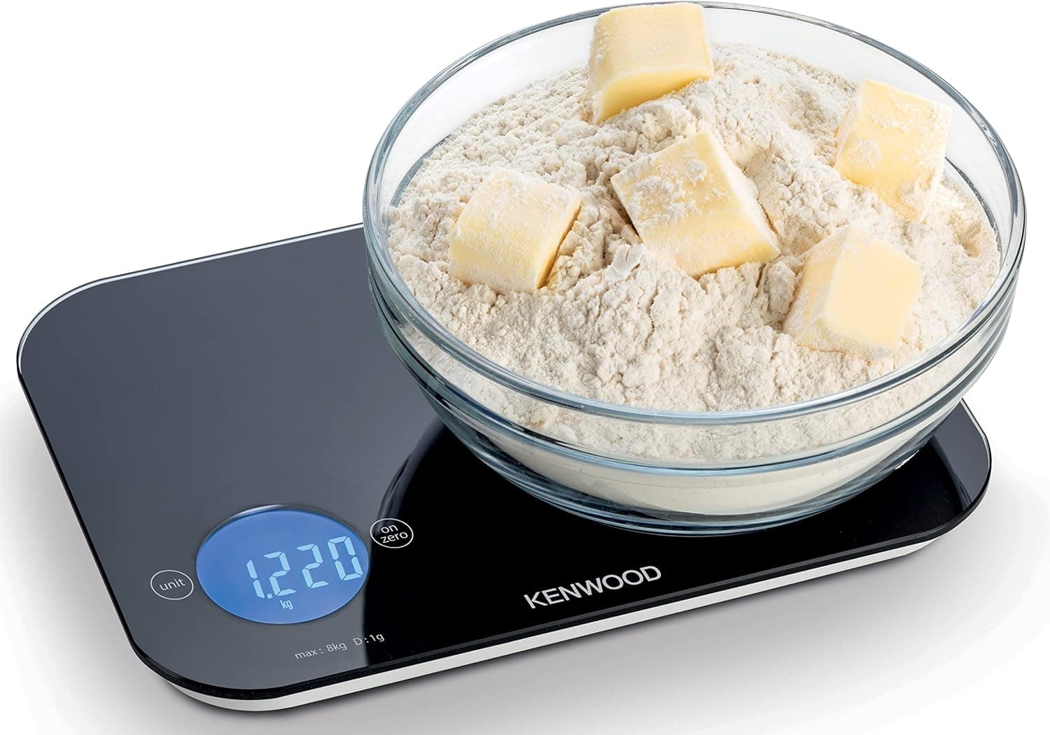 ترازو آشپزخانه دیجیتال Kenwood با ظرفیت 8Kg/22lbs، شیشه سکوریت 4MM، کنترل لمسی و مدل WEP50.000BK ترازو آشپزخانه دیجیتال Kenwood با ظرفیت 8Kg/22lbs، شیشه سکوریت 4MM، کنترل لمسی و مدل WEP50.000BK