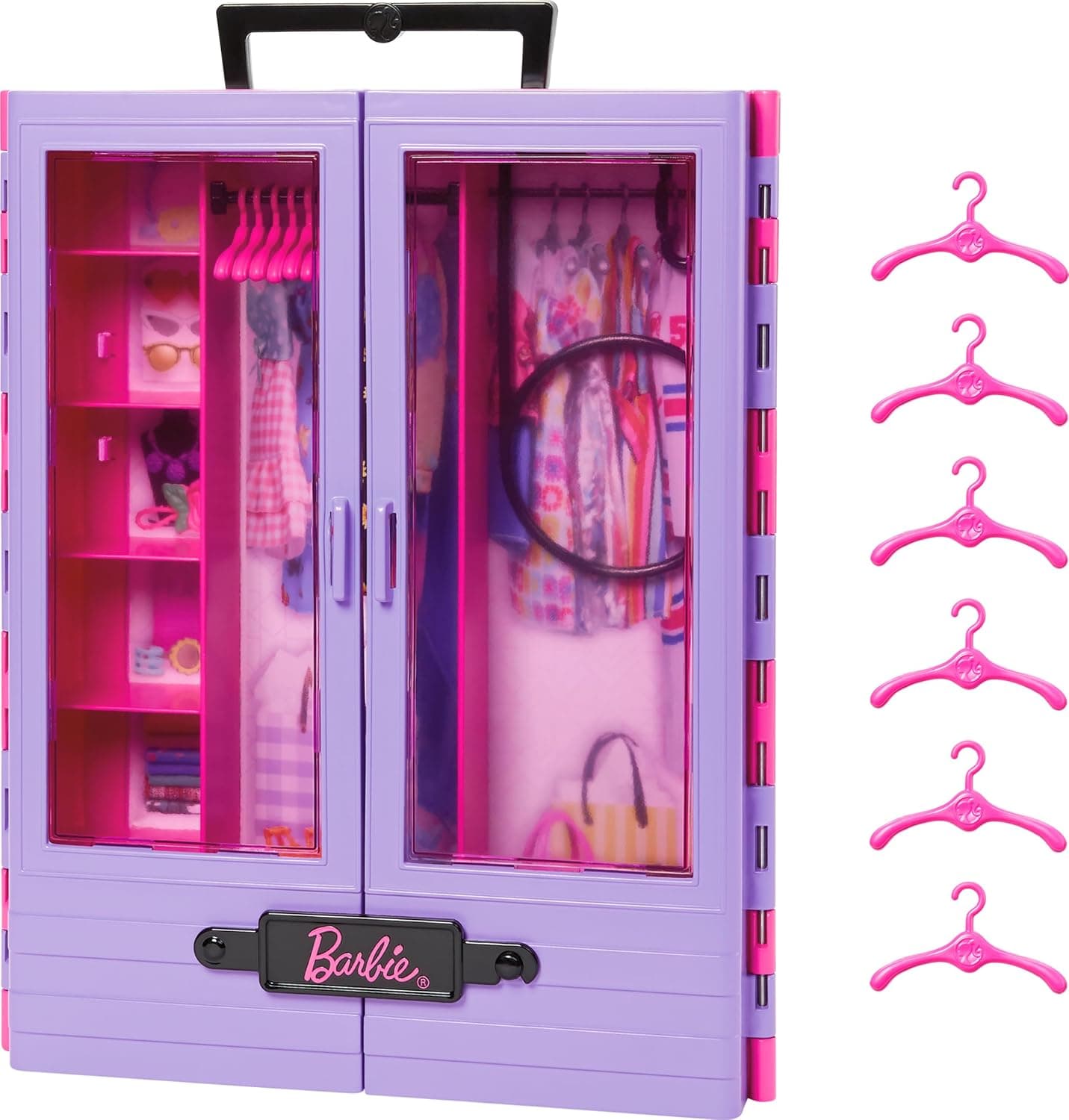 اکسسوری کمد لباس Barbie Fashionistas Ultimate، 6 چوبلباسی، مناسب بالای 3 سال اکسسوری کمد لباس Barbie Fashionistas Ultimate، 6 چوبلباسی، مناسب بالای 3 سال