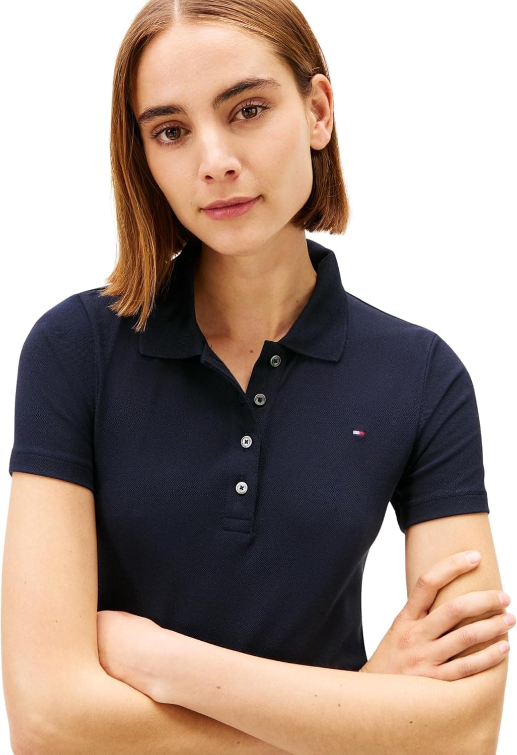 لباس زنانه Tommy Hilfiger پولو اسلیم پیکه آستین کوتاه مدل 1985 لباس زنانه Tommy Hilfiger پولو اسلیم پیکه آستین کوتاه مدل 1985