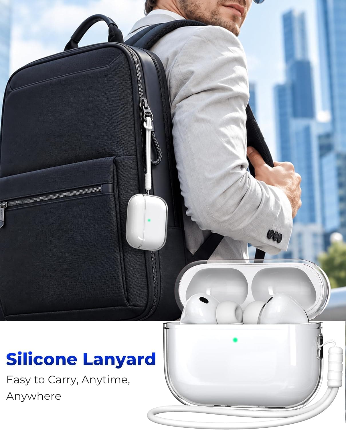 قاب محافظ BAQIEJY شفاف نرم ضدضربه سفید مدل AirPods Pro 3 قاب محافظ BAQIEJY شفاف نرم ضدضربه سفید مدل AirPods Pro 3