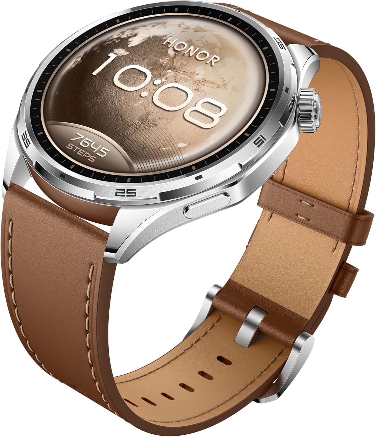 ساعت هوشمند HONOR Watch 6 با بند چرمی قهوهای گرگومیشی ساعت هوشمند HONOR Watch 6 با بند چرمی قهوهای گرگومیشی