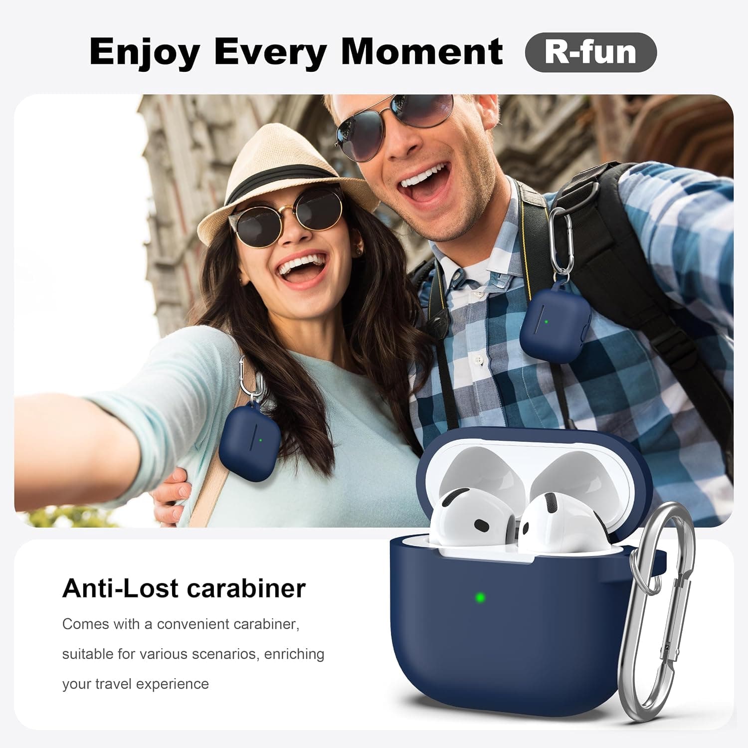 کاور سیلیکونی R-fun برای AirPods 4 و AirPods 5 آبی نیمهشب کاور سیلیکونی R-fun برای AirPods 4 و AirPods 5 آبی نیمهشب