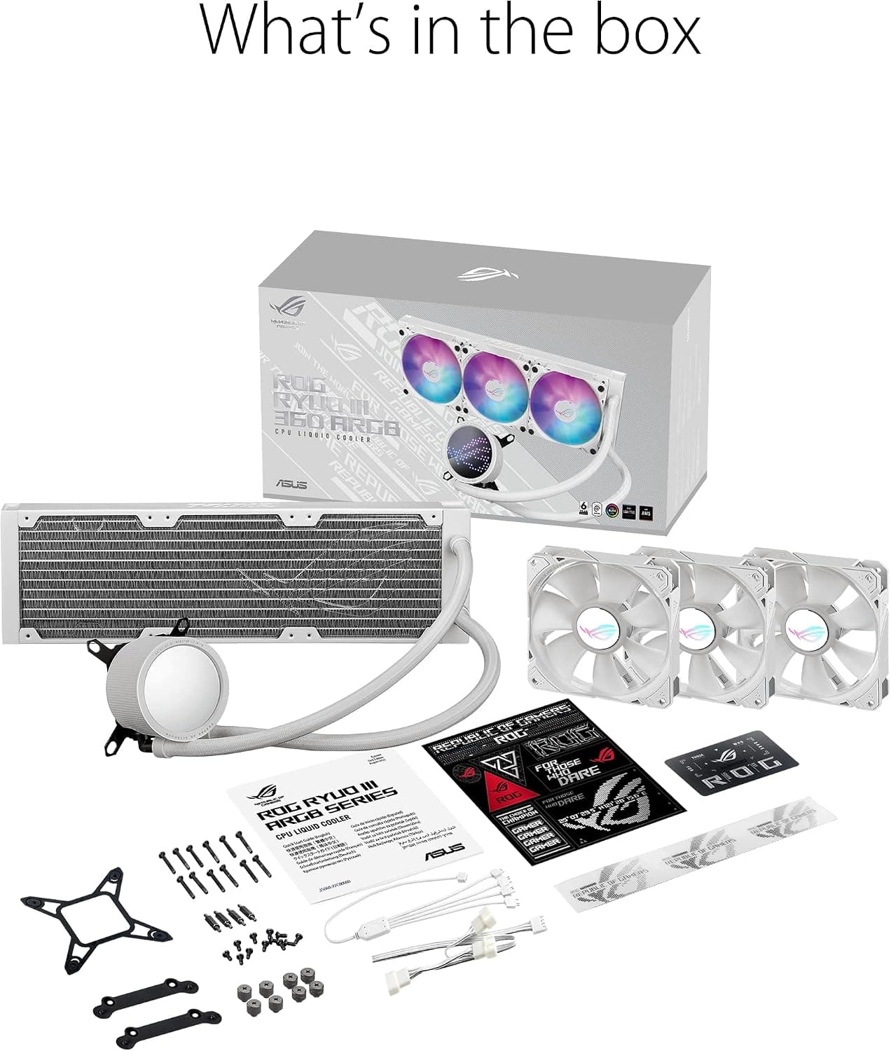 خنککننده مایع پردازنده ASUS ROG Ryuo III 360 ARGB نسخه سفید 360mm خنککننده مایع پردازنده ASUS ROG Ryuo III 360 ARGB نسخه سفید 360mm