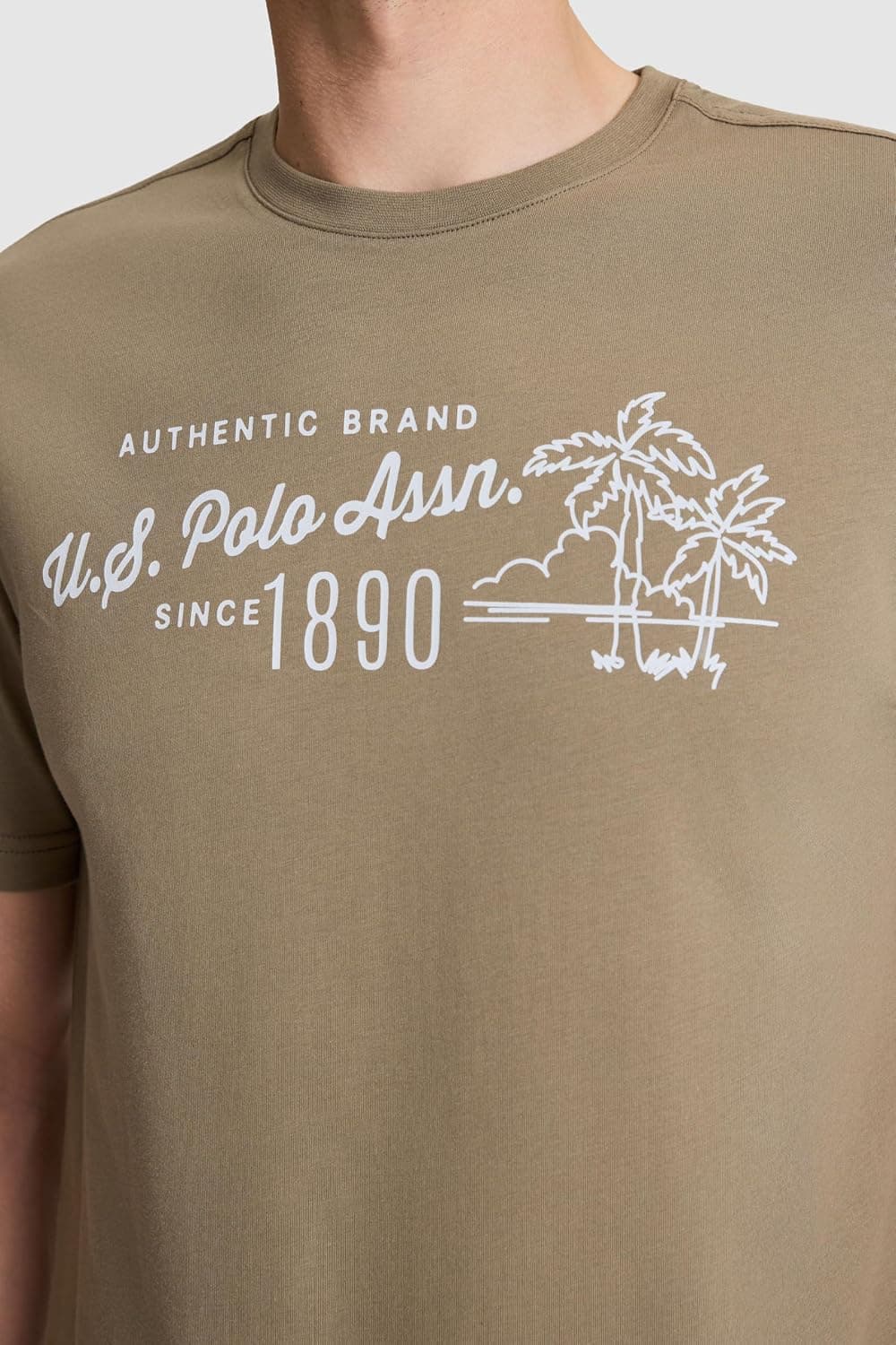 تیشرت مردانه U.S. POLO ASSN. خاکی مدل 50327202-VR027 تیشرت مردانه U.S. POLO ASSN. خاکی مدل 50327202-VR027