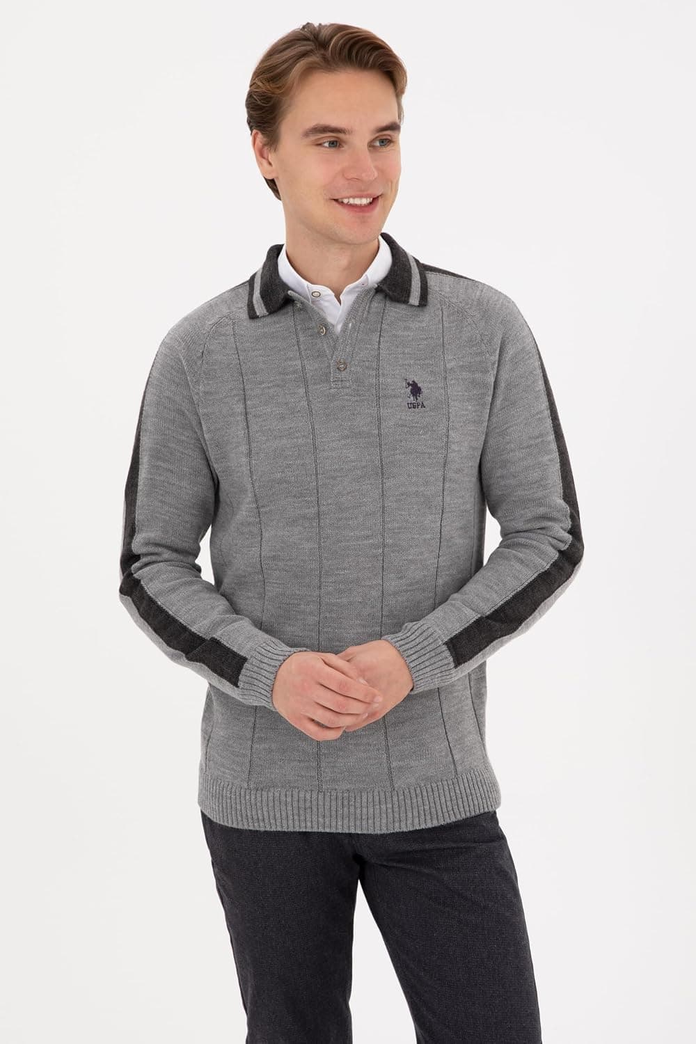 پلیور مردانه U.S. POLO ASSN. خاکستری مدل 50315043-VR024 پلیور مردانه U.S. POLO ASSN. خاکستری مدل 50315043-VR024