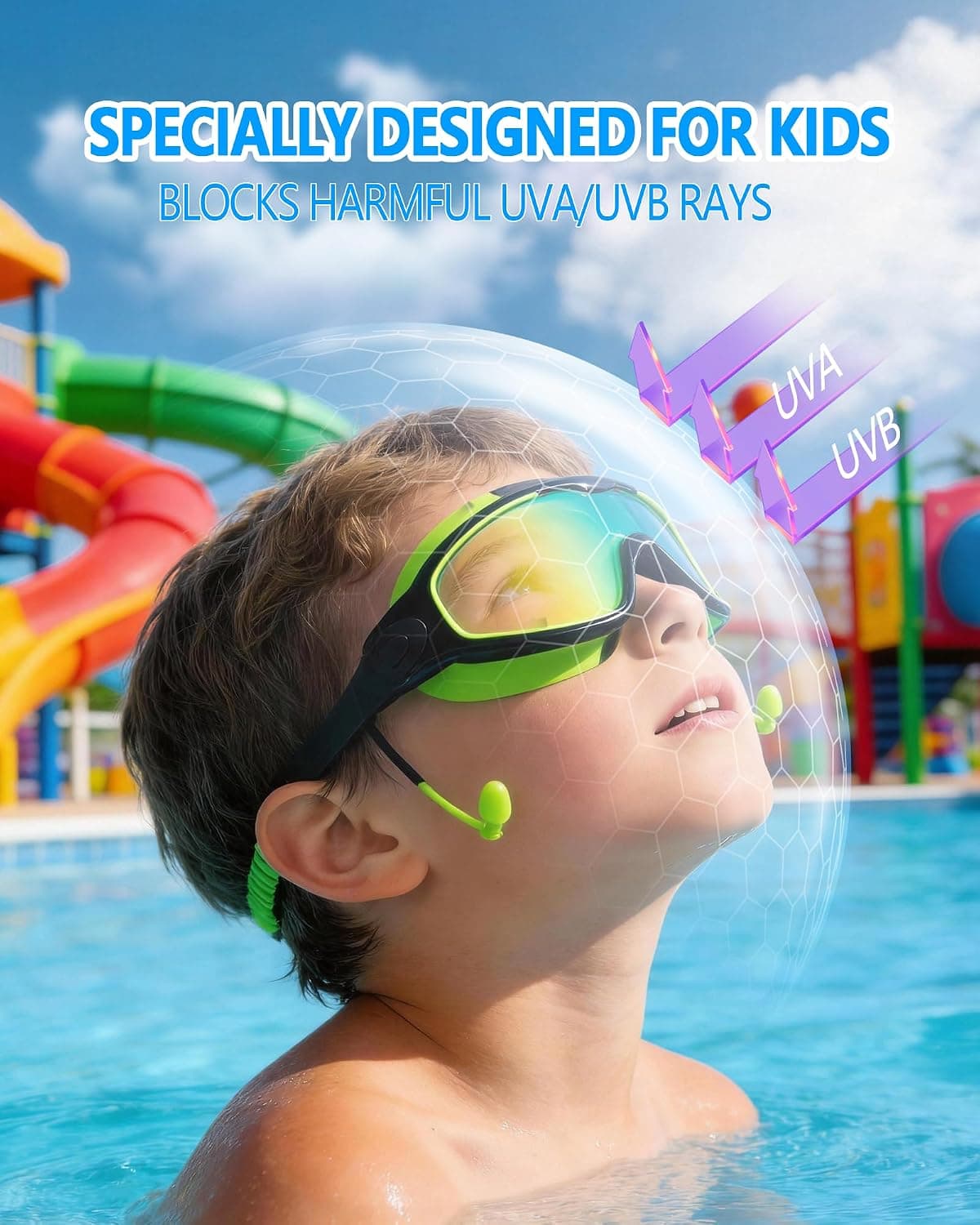 عینک شنای کودک ۳ تا ۱۵ سال YLKJSWIM با گوشگیر، قاب بزرگ ضدبخار و UV 2PCS عینک شنای کودک ۳ تا ۱۵ سال YLKJSWIM با گوشگیر، قاب بزرگ ضدبخار و UV 2PCS