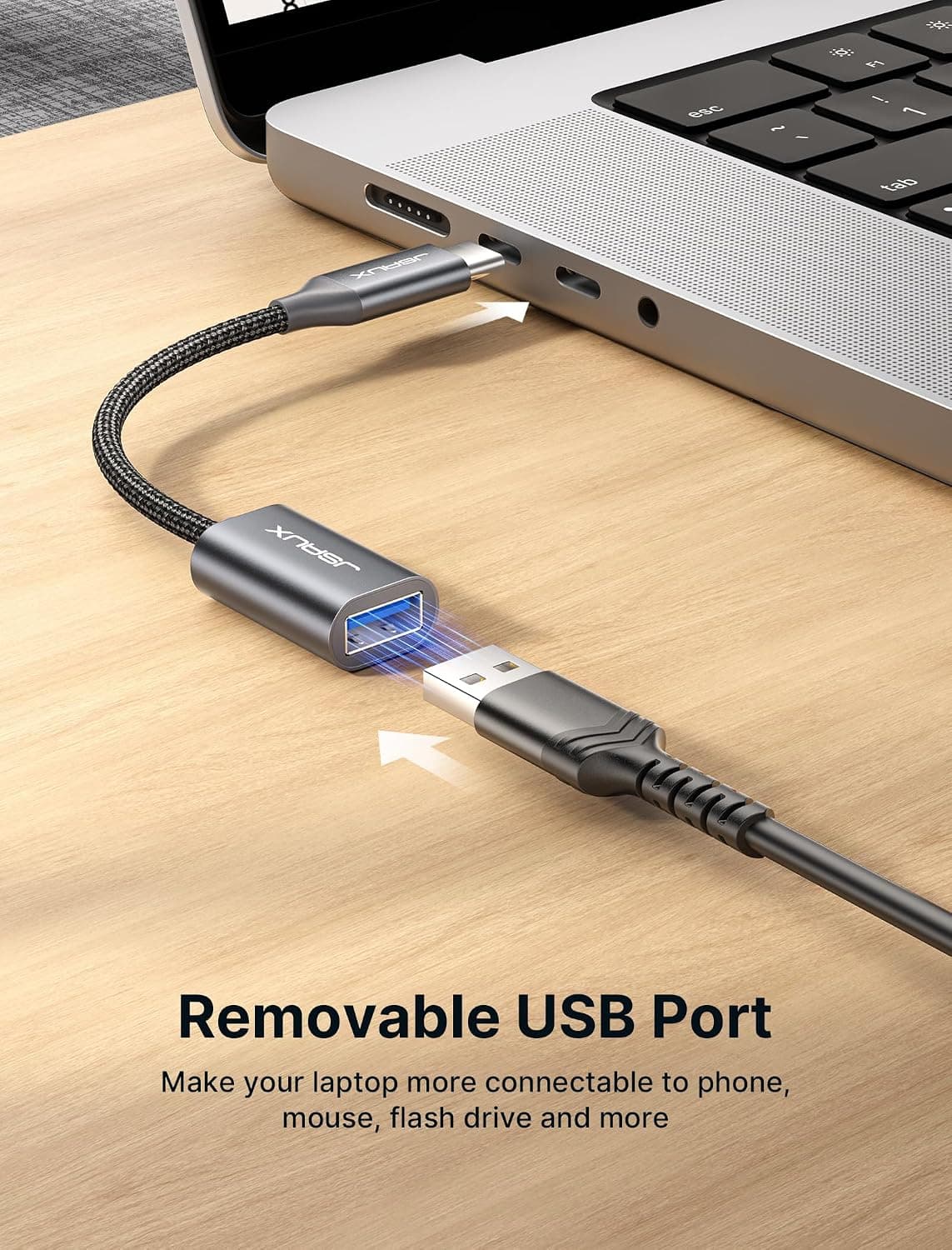 آداپتور JSAUX از USB C به USB 3.0 بسته 2 عددی آداپتور JSAUX از USB C به USB 3.0 بسته 2 عددی