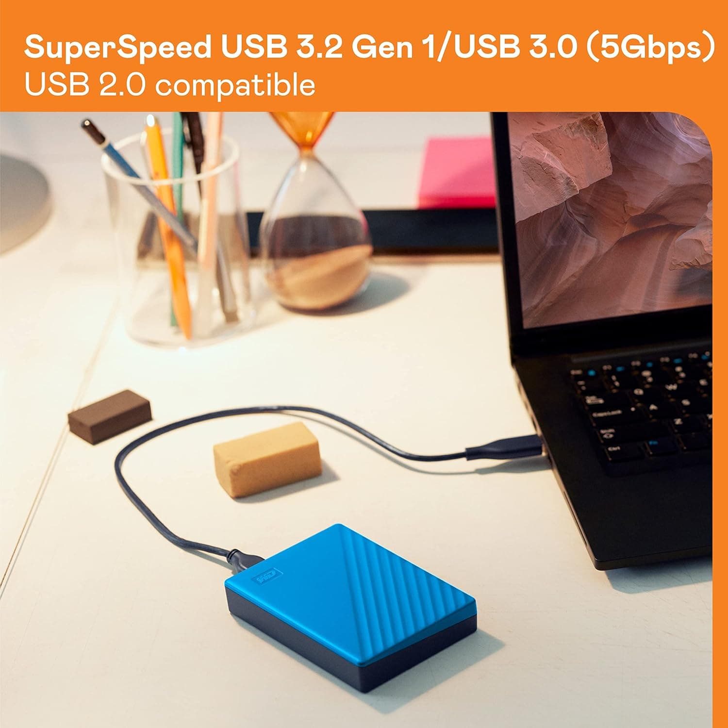 هارد اکسترنال قابل حمل Western Digital مدل WD 6 TB My Passport USB 3.0 آبی، با نرمافزار مدیریت، پشتیبانگیری و محافظت با رمز عبور، سازگار با PC، Xbox و PS4 هارد اکسترنال قابل حمل Western Digital مدل WD 6 TB My Passport USB 3.0 آبی، با نرمافزار مدیریت، پشتیبانگیری و محافظت با رمز عبور، سازگار با PC، Xbox و PS4
