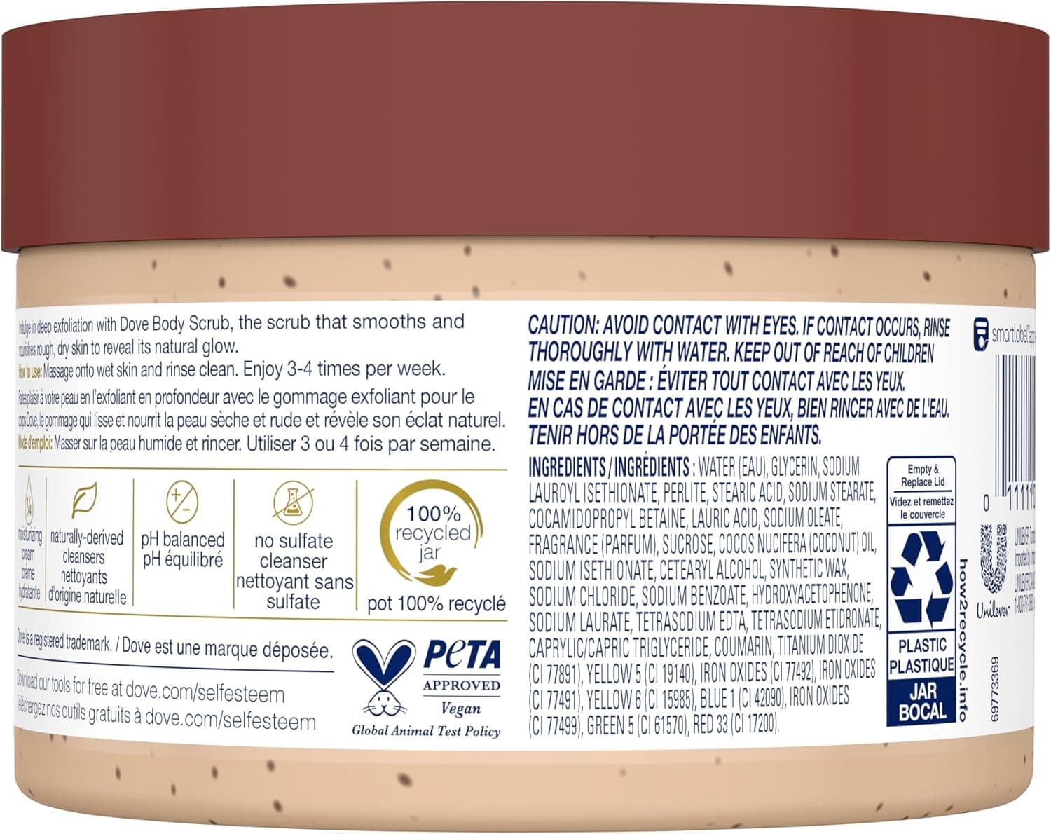 اسکراب بدن Dove با شکر قهوهای و کره نارگیل 10.5 oz اسکراب بدن Dove با شکر قهوهای و کره نارگیل 10.5 oz