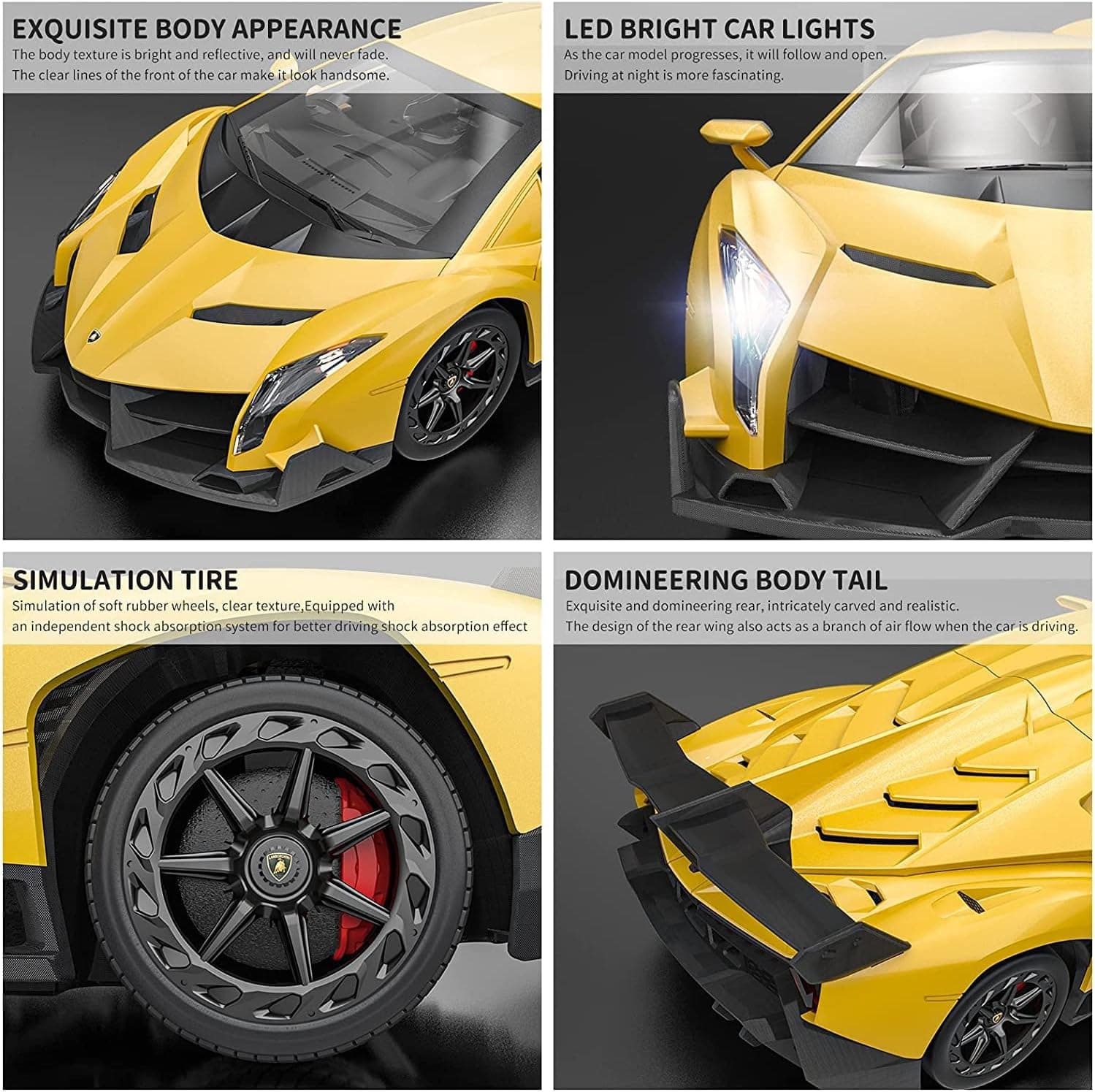 ماشین کنترلی LAFALA مدل Lamborghini مقیاس 1:18 زرد ماشین کنترلی LAFALA مدل Lamborghini مقیاس 1:18 زرد