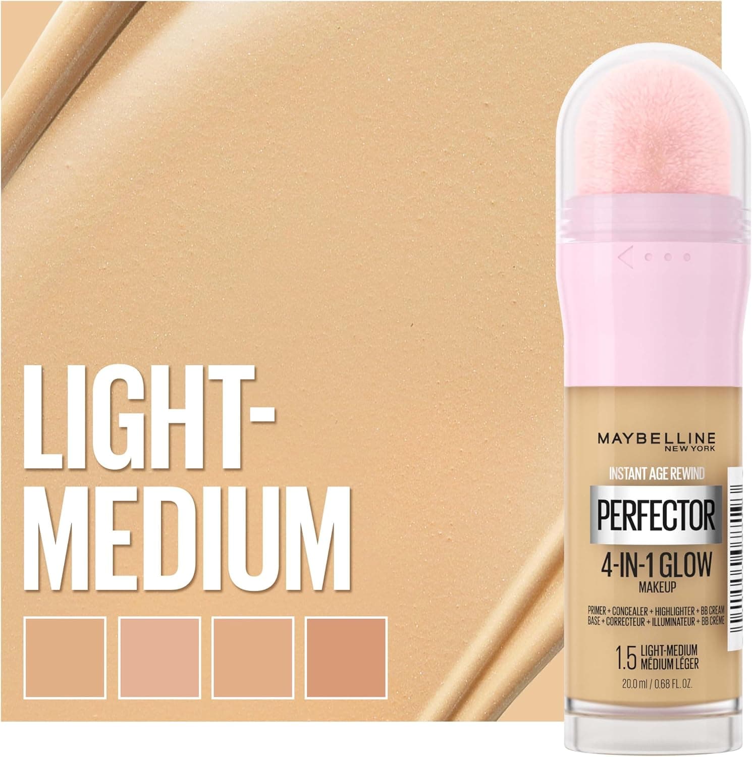 پرایمر، کانسیلر و هایلایتر ۴ کاره MAYBELLINE New York Instant Anti Age Rewind Perfector رنگ 1.5 Light Medium پرایمر، کانسیلر و هایلایتر ۴ کاره MAYBELLINE New York Instant Anti Age Rewind Perfector رنگ 1.5 Light Medium