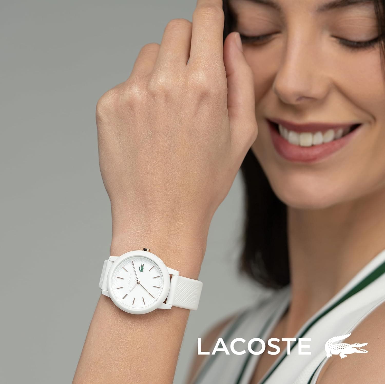 ساعت مچی زنانه Lacoste کوارتز آنالوگ با بند سیلیکونی بافت Petit Piqué مدل Lacoste.12.12 ساعت مچی زنانه Lacoste کوارتز آنالوگ با بند سیلیکونی بافت Petit Piqué مدل Lacoste.12.12