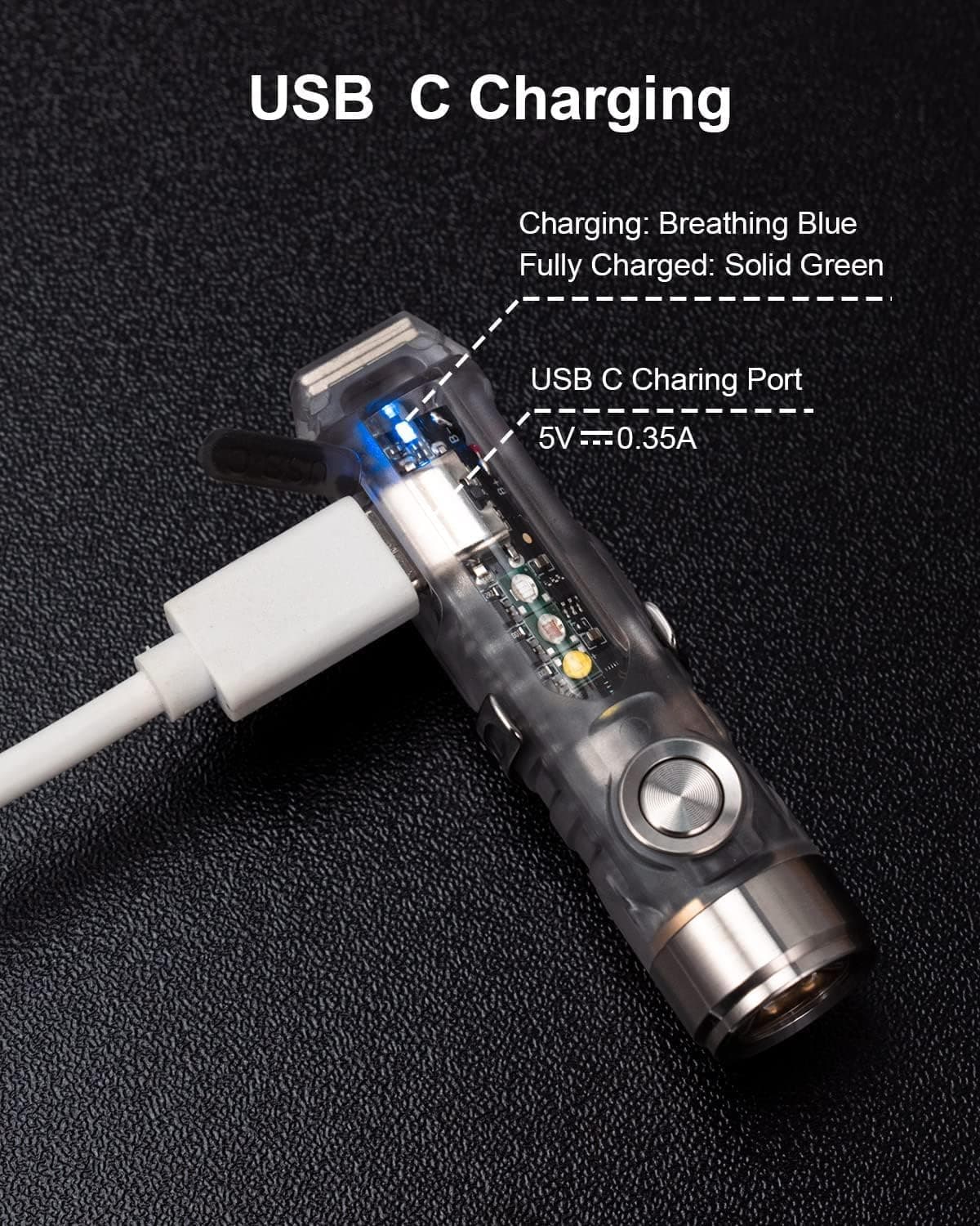 چراغقوه جاکلیدی RovyVon با USB C قابل شارژ، 650 Lumens، 6500K و چراغ جانبی (365nm U+Red+White) مدل A8 G4 چراغقوه جاکلیدی RovyVon با USB C قابل شارژ، 650 Lumens، 6500K و چراغ جانبی (365nm U+Red+White) مدل A8 G4
