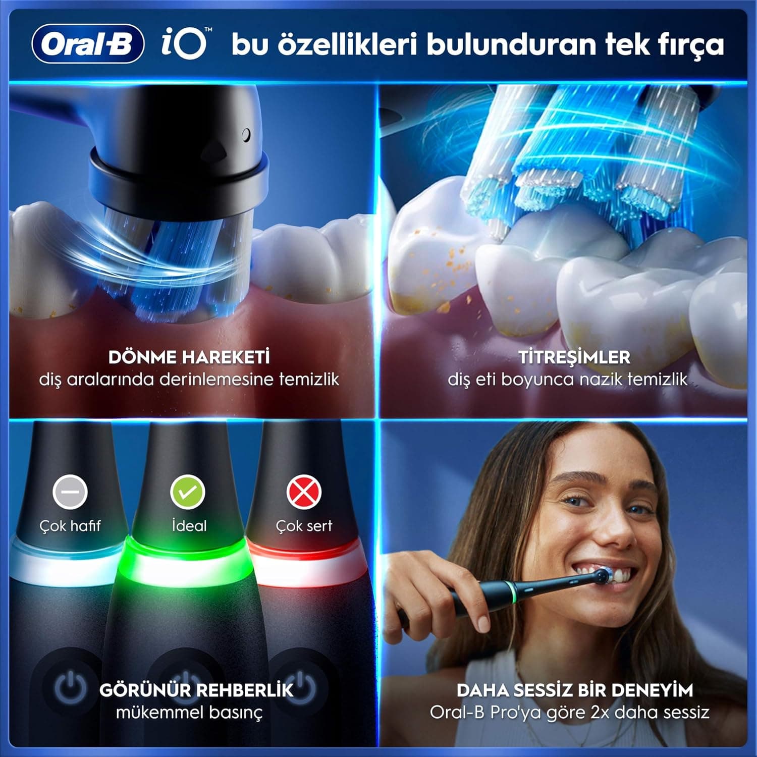 مسواک برقی Oral-B مشکی با فناوری هوش مصنوعی مدل iO 5 مسواک برقی Oral-B مشکی با فناوری هوش مصنوعی مدل iO 5