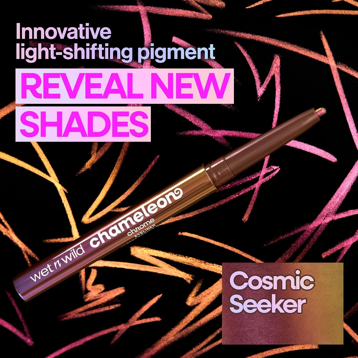 خط چشم Wet n Wild مدل Cosmic Seeker کرومی دوچهره، ضدآب و پیچی خط چشم Wet n Wild مدل Cosmic Seeker کرومی دوچهره، ضدآب و پیچی