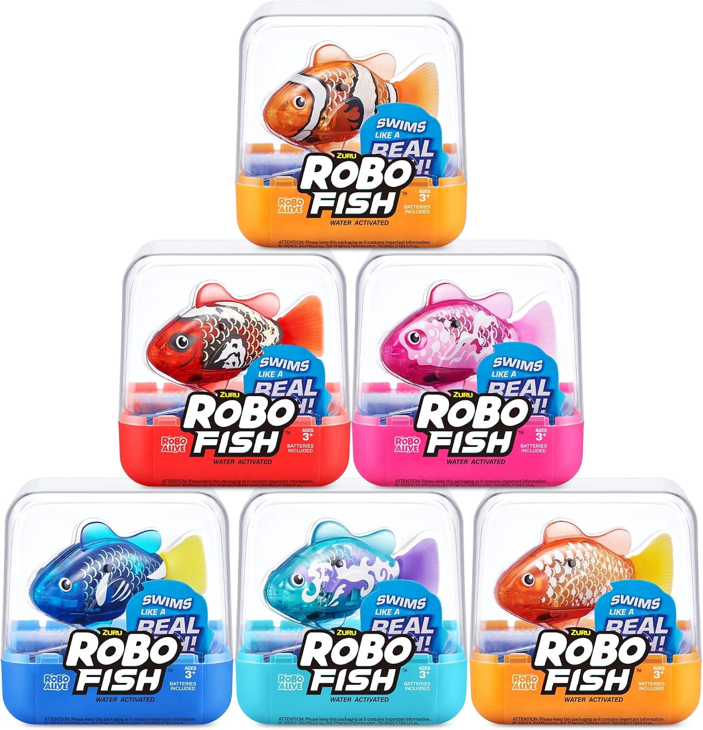 ماهی رباتیک کودکانه Robo Alive مدل Robo Fish Series 3 بسته ۲ عددی نارنجی و سبزآبی ماهی رباتیک کودکانه Robo Alive مدل Robo Fish Series 3 بسته ۲ عددی نارنجی و سبزآبی