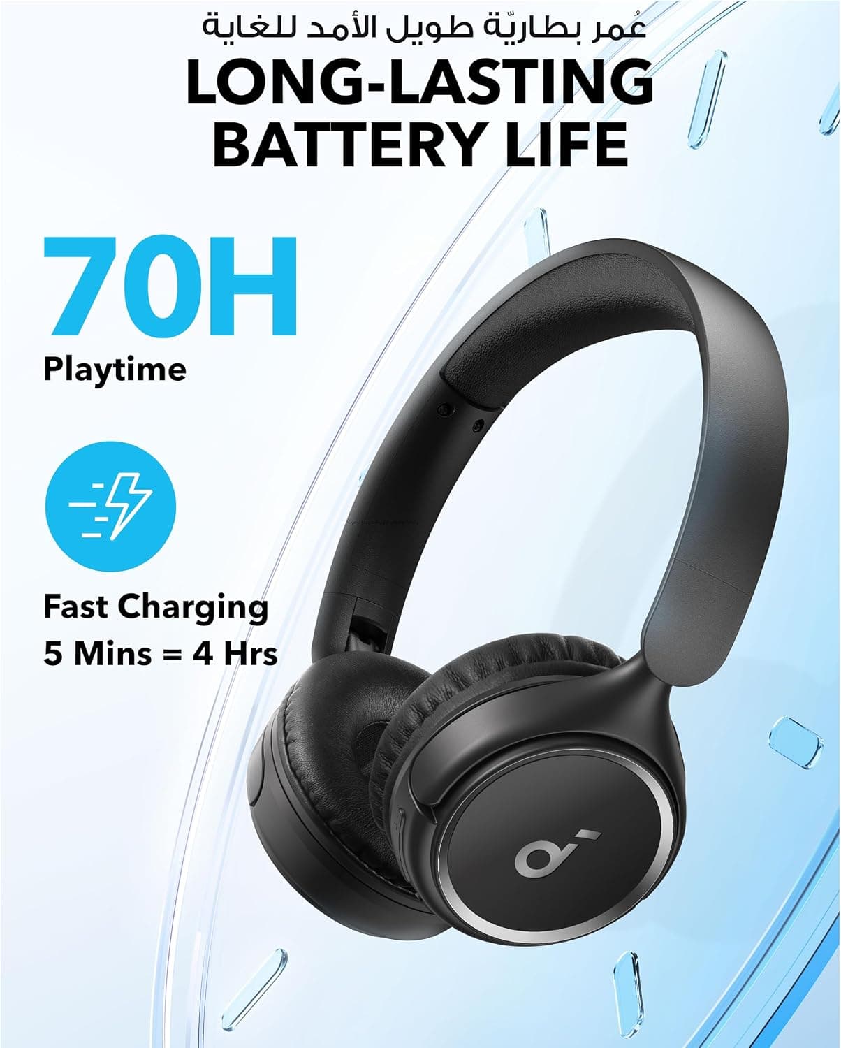 هدفون روگوشی Soundcore مدت پخش 70H تاشو مدل H30i هدفون روگوشی Soundcore مدت پخش 70H تاشو مدل H30i