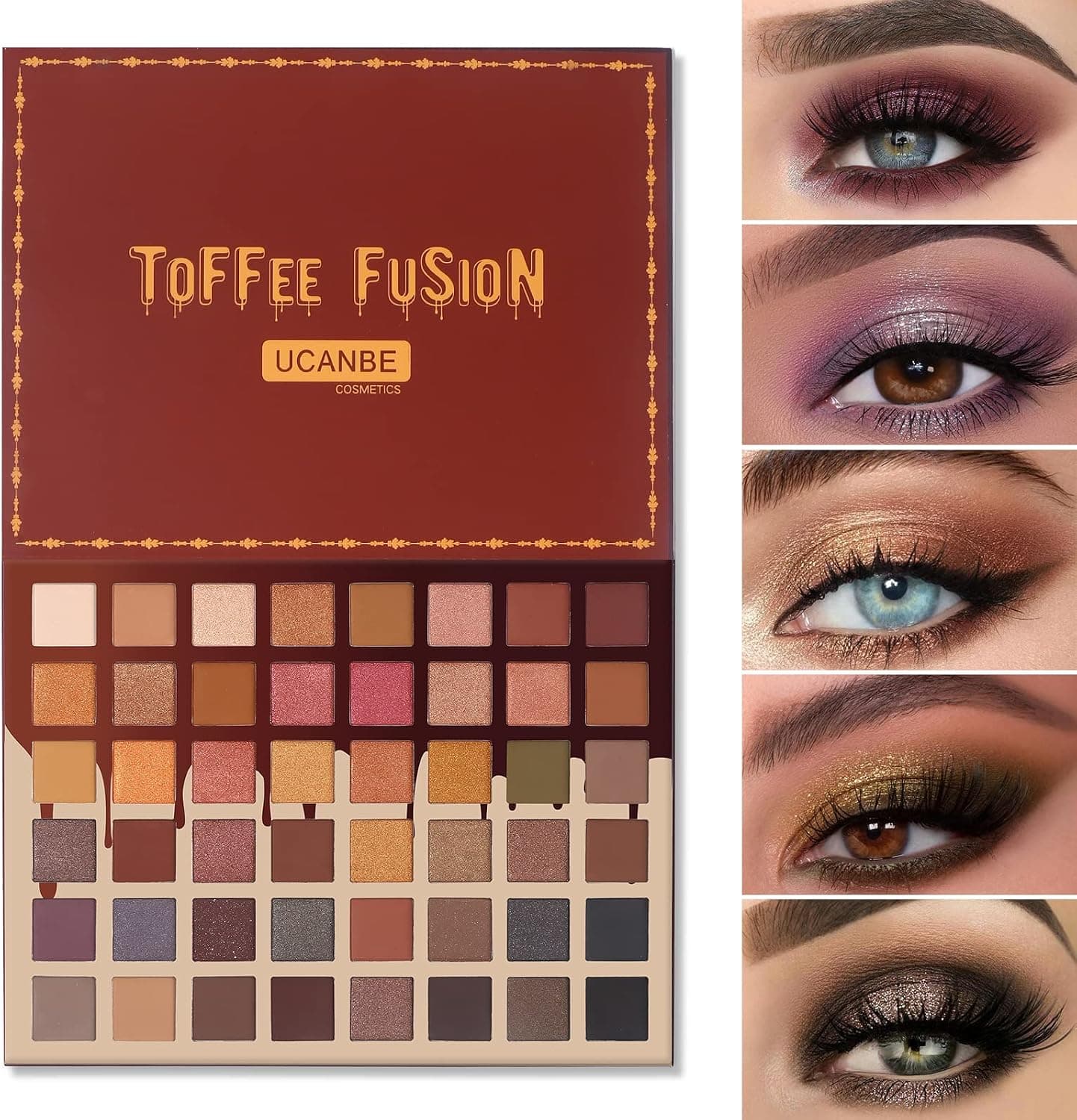 پالت سایه چشم دخترانه UCANBE مدل Toffee Fusion با ۴۸ رنگ خنثی پالت سایه چشم دخترانه UCANBE مدل Toffee Fusion با ۴۸ رنگ خنثی