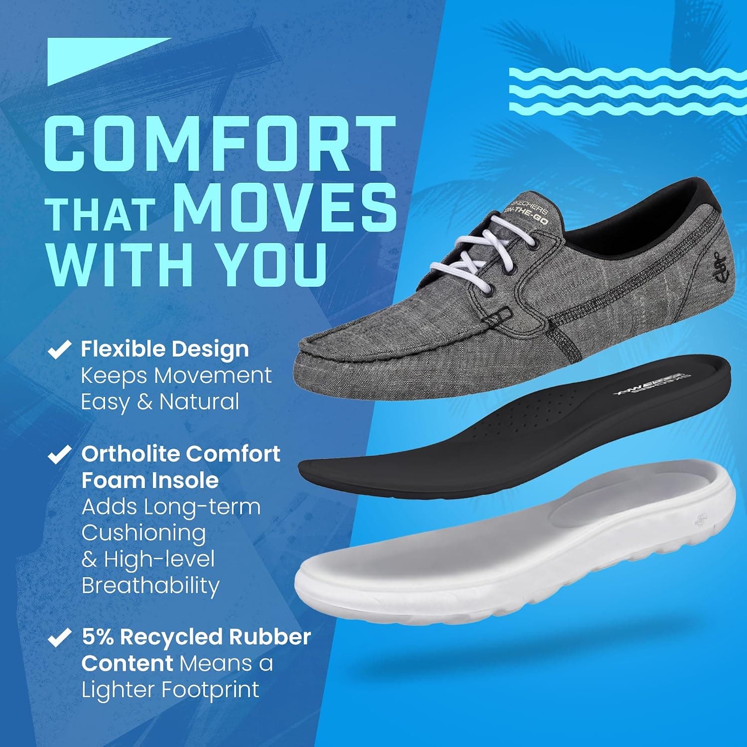 کفش قایقی زنانه Skechers مدل Go Walk Lite-15433 عریض کفش قایقی زنانه Skechers مدل Go Walk Lite-15433 عریض