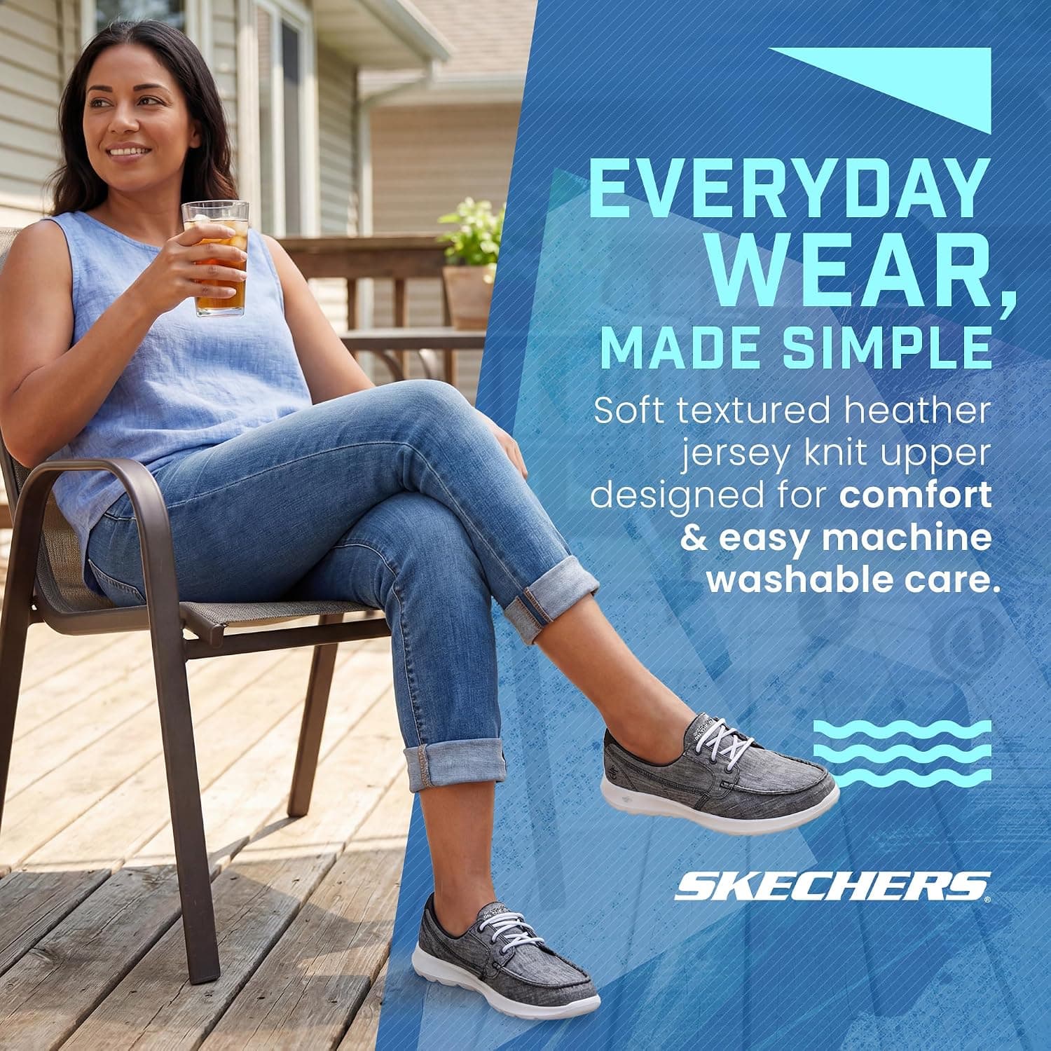 کفش قایقی زنانه Skechers مدل Go Walk Lite-15433 عریض کفش قایقی زنانه Skechers مدل Go Walk Lite-15433 عریض