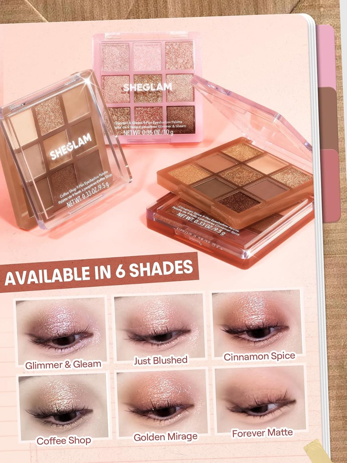 پالت سایه چشم SHEGLAM 9 رنگه مات و شاین Coffee Shop پالت سایه چشم SHEGLAM 9 رنگه مات و شاین Coffee Shop