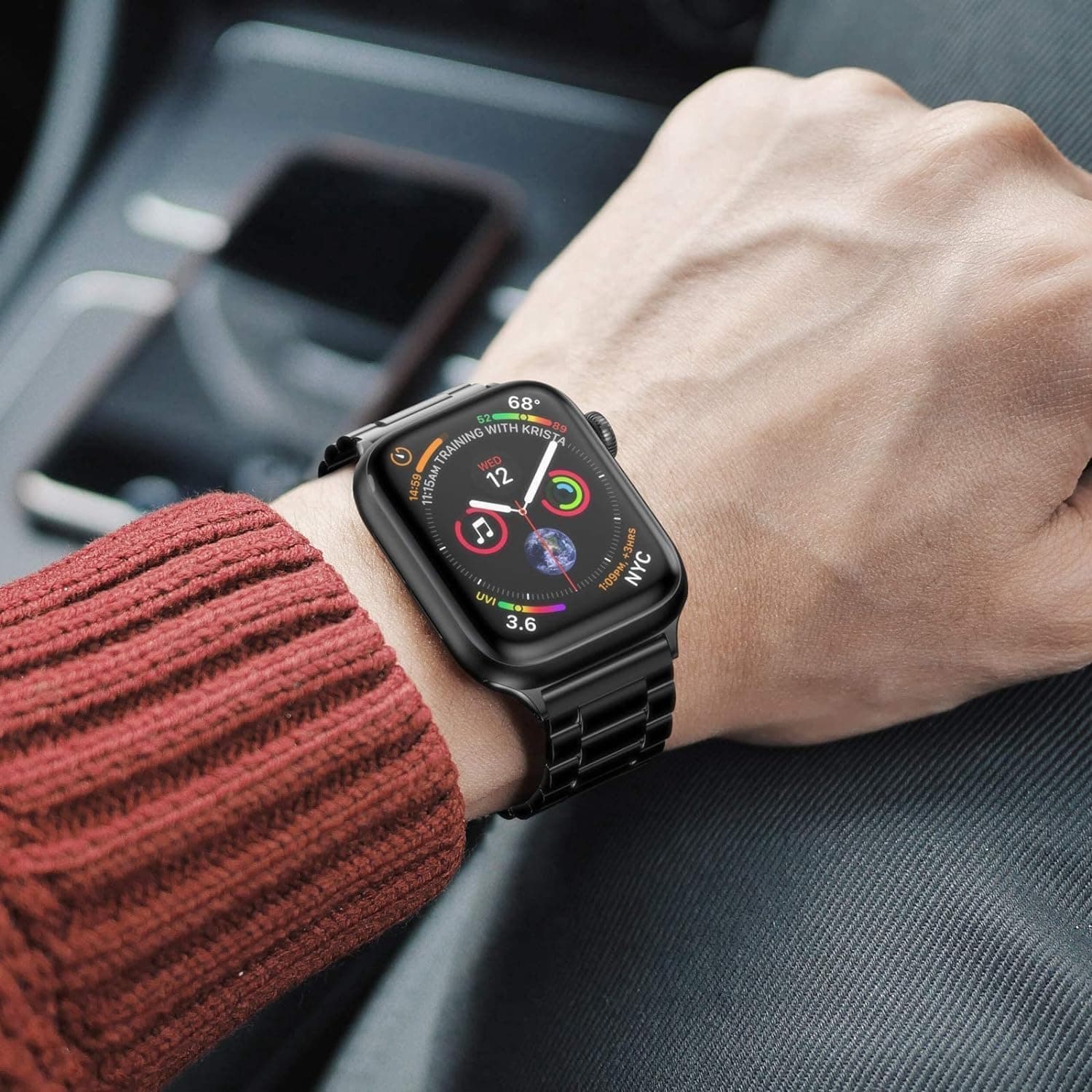 بند فلزی سازگار با Apple Watch minesk مشکی 42mm 44mm 45mm 46mm 49mm بند فلزی سازگار با Apple Watch minesk مشکی 42mm 44mm 45mm 46mm 49mm