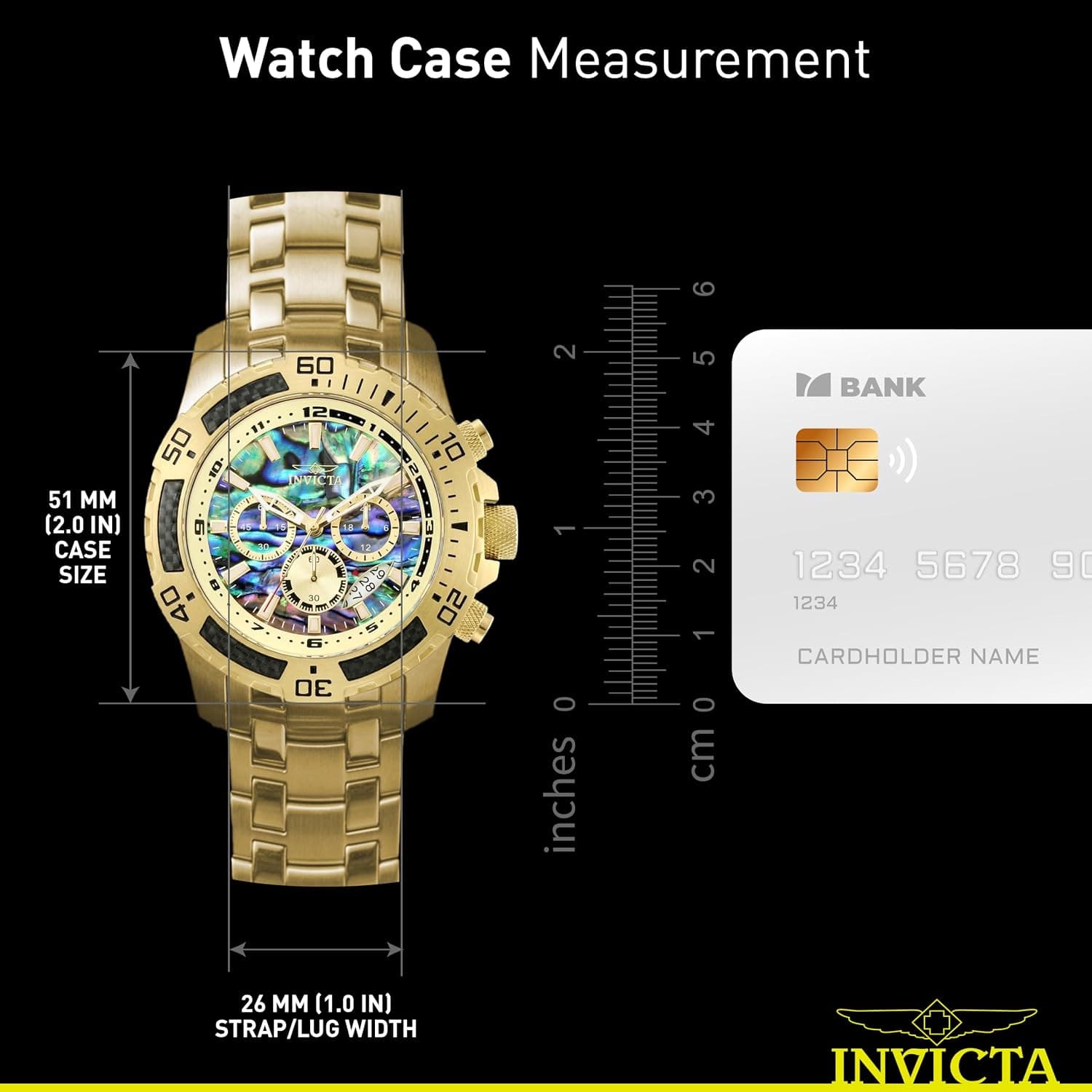 ساعت مچی مردانه Invicta Pro Diver Scuba کوارتز کرنوگراف با قاب فیبر کربن، صفحه آبالون و بند فلزی 50mm ساعت مچی مردانه Invicta Pro Diver Scuba کوارتز کرنوگراف با قاب فیبر کربن، صفحه آبالون و بند فلزی 50mm