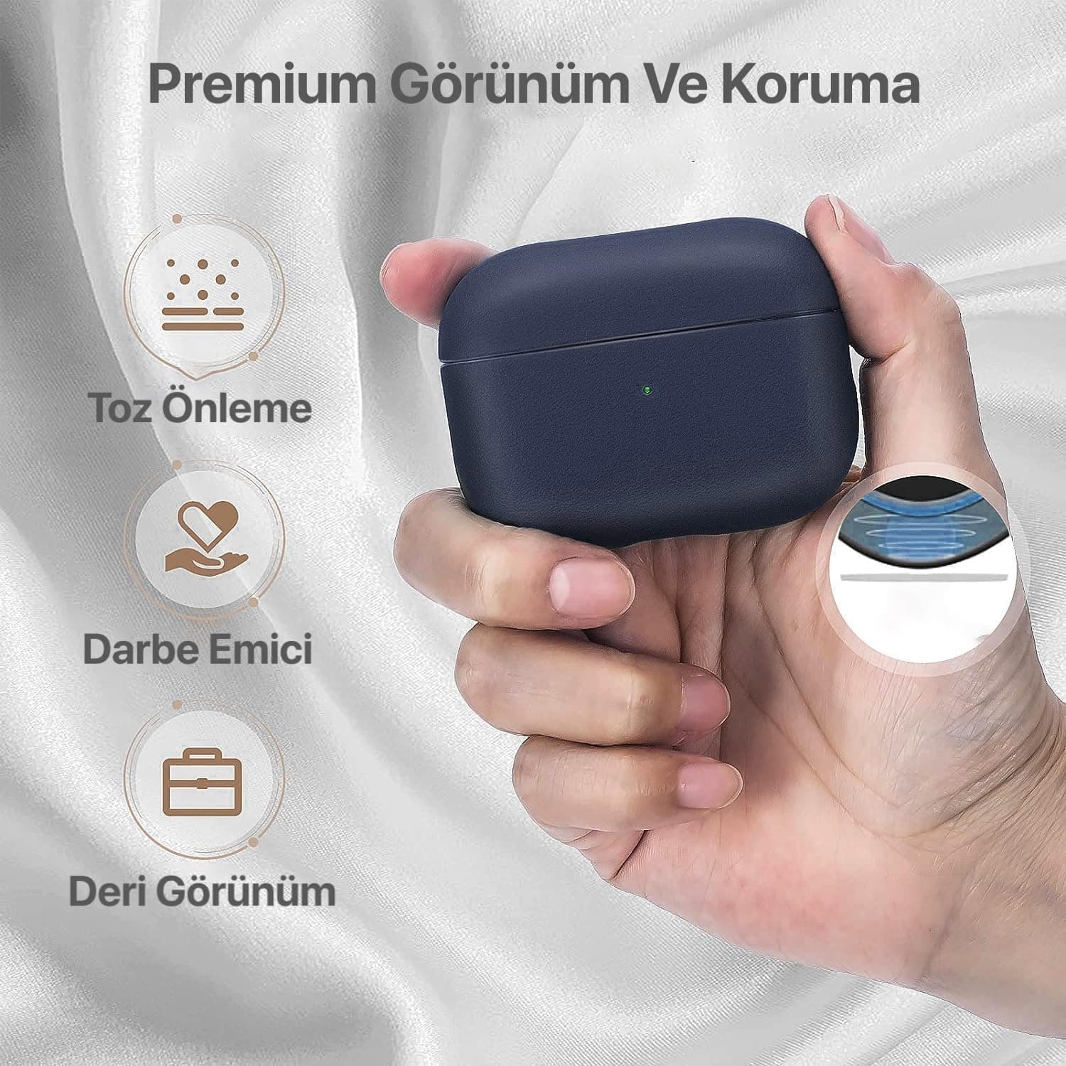قاب سیلیکونی متوسط برای AirPods 4 و 5 از minesk با روکش چرمی ضدجایانگشت مدل Airpods 4/5 قاب سیلیکونی متوسط برای AirPods 4 و 5 از minesk با روکش چرمی ضدجایانگشت مدل Airpods 4/5