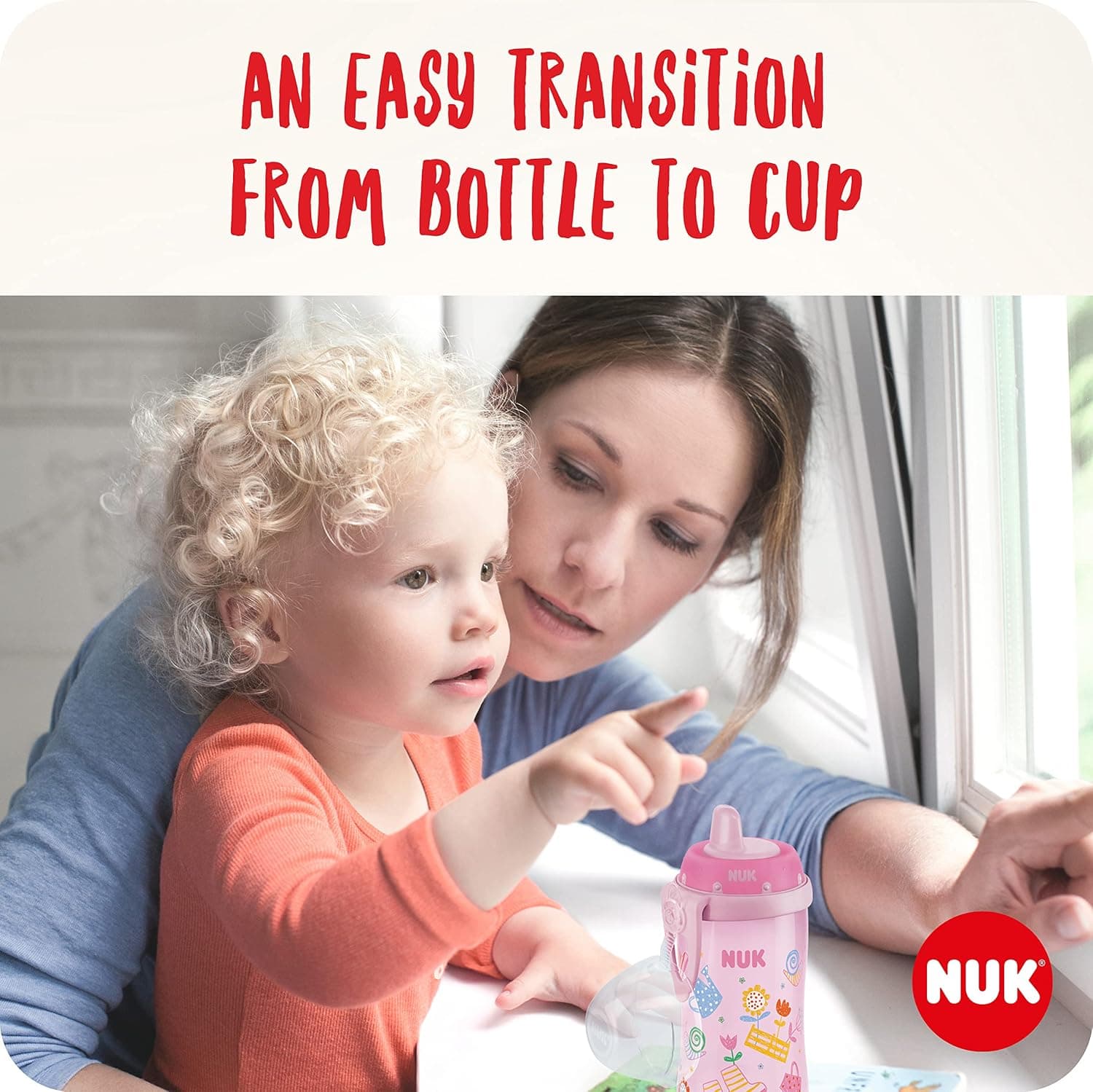 لیوان کودک NUK Kiddy Cup 300 ml صورتی ضدنشت BPA-Free لیوان کودک NUK Kiddy Cup 300 ml صورتی ضدنشت BPA-Free