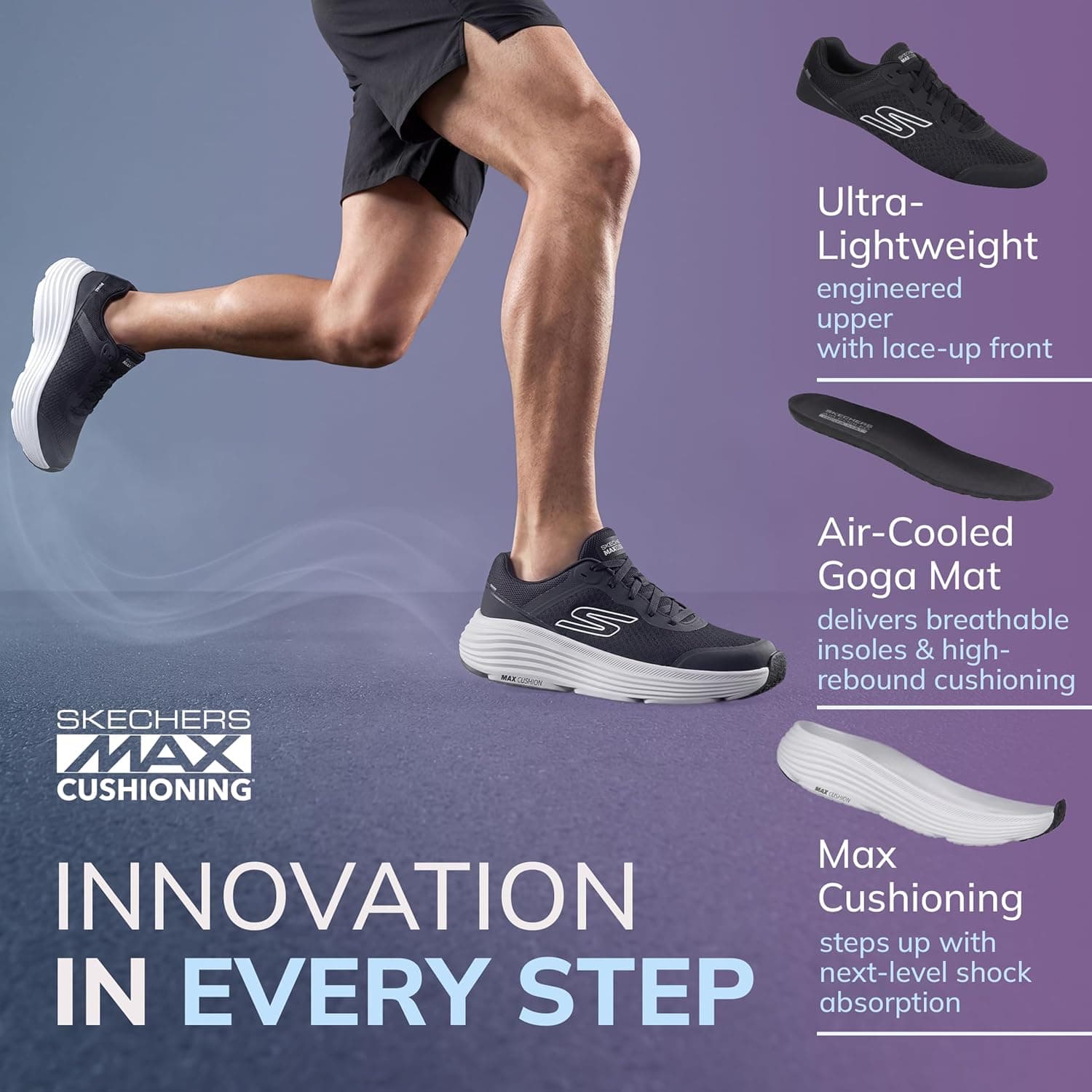 کفش اسنیکر مردانه Skechers Max Cushioning مدل Endeavour کفش اسنیکر مردانه Skechers Max Cushioning مدل Endeavour