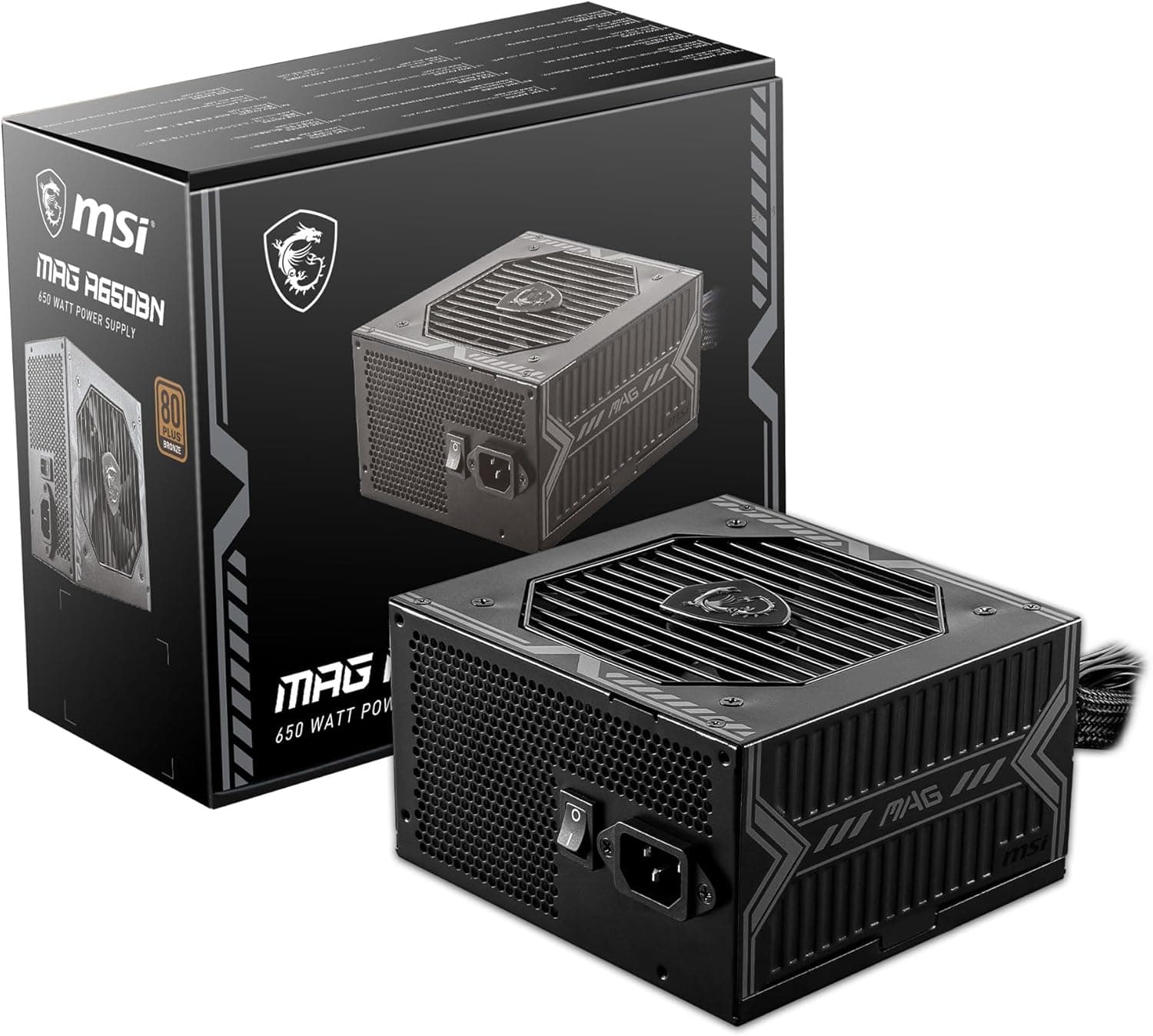 منبع تغذیه کامپیوتر ATX MSI غیرماژولار 650 وات 80 Plus Bronze مشکی مدل MAG A650BN منبع تغذیه کامپیوتر ATX MSI غیرماژولار 650 وات 80 Plus Bronze مشکی مدل MAG A650BN