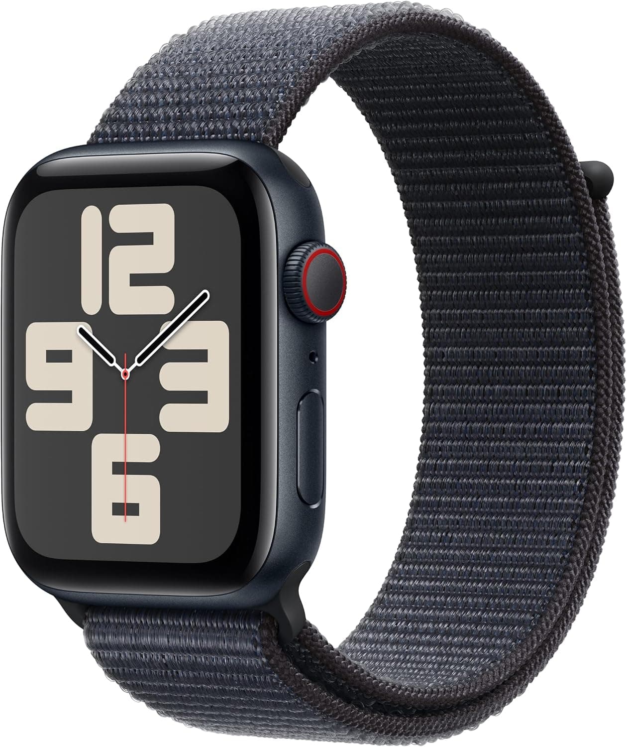 ساعت هوشمند Apple Watch SE GPS + Cellular با بدنه آلومینیومی مشکی نیمهشب 40 mm و بند اسپرت حلقهای بنفش جوهری ساعت هوشمند Apple Watch SE GPS + Cellular با بدنه آلومینیومی مشکی نیمهشب 40 mm و بند اسپرت حلقهای بنفش جوهری