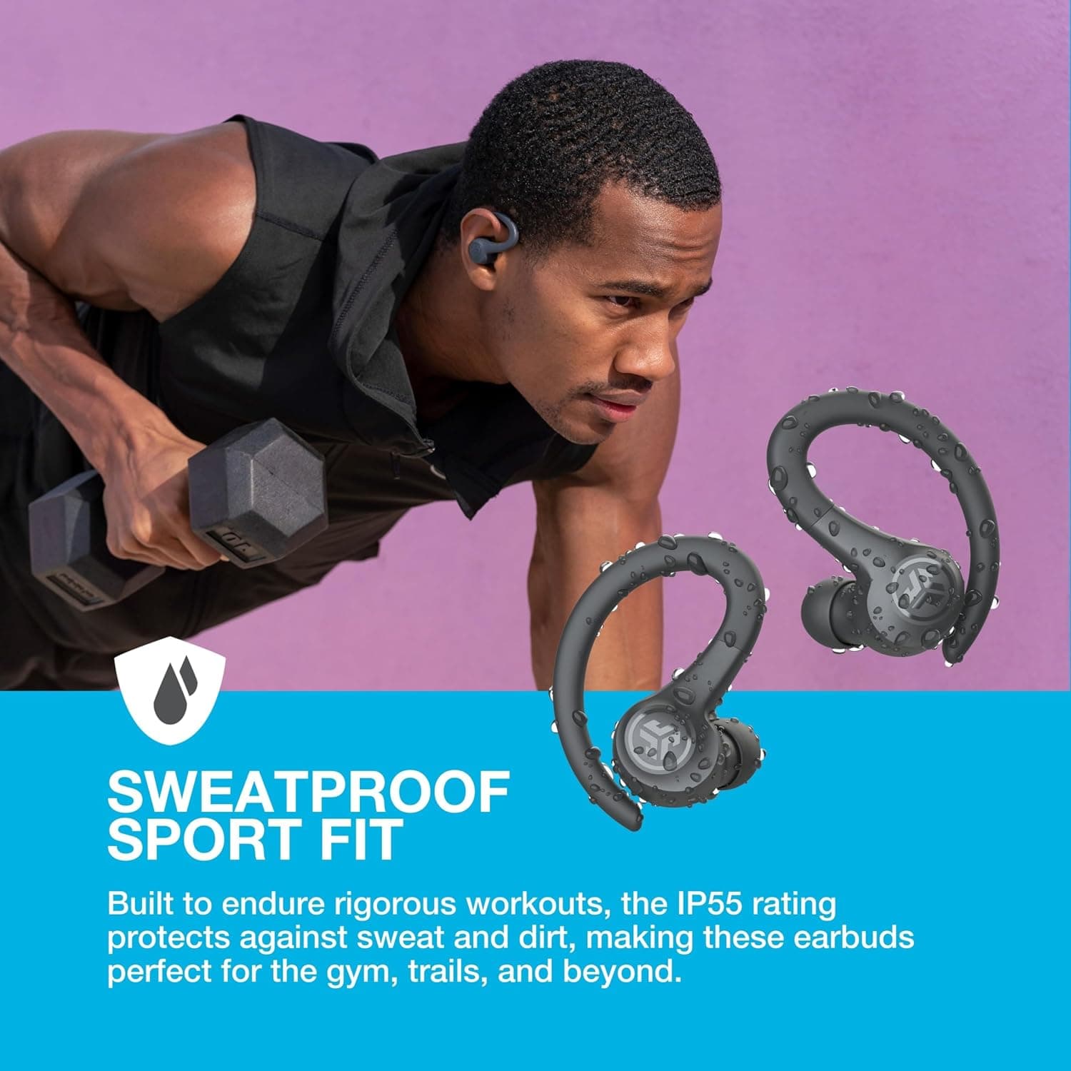 هدفون ورزشی JLab Go Air Sport+ مخصوص دویدن با بلوتوث 35H رنگ گرافیتی هدفون ورزشی JLab Go Air Sport+ مخصوص دویدن با بلوتوث 35H رنگ گرافیتی