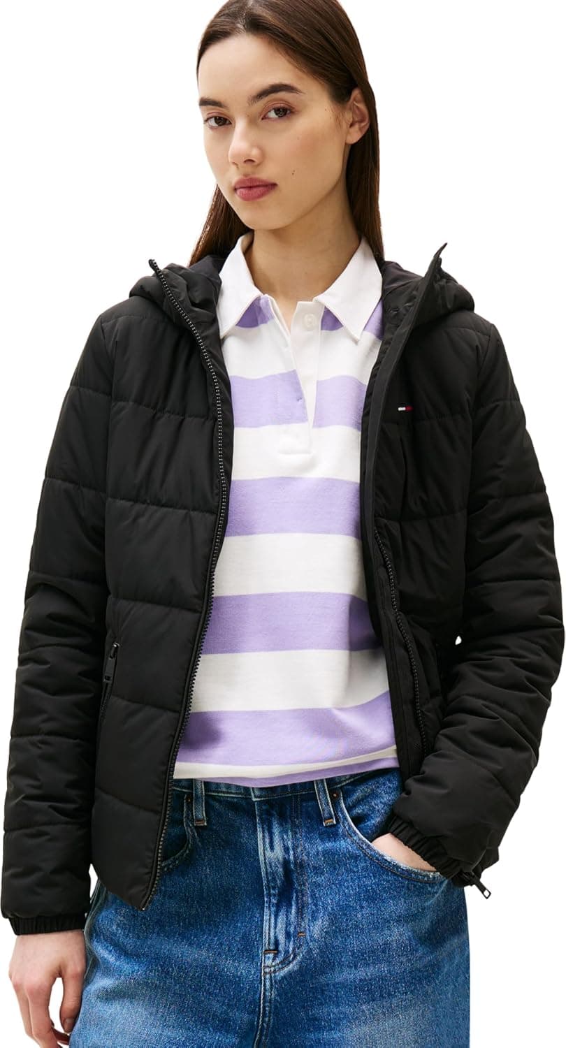 کاپشن زنانه Tommy Jeans مدل TJW SLIM LW HOODED PADDED JACKET کاپشن زنانه Tommy Jeans مدل TJW SLIM LW HOODED PADDED JACKET