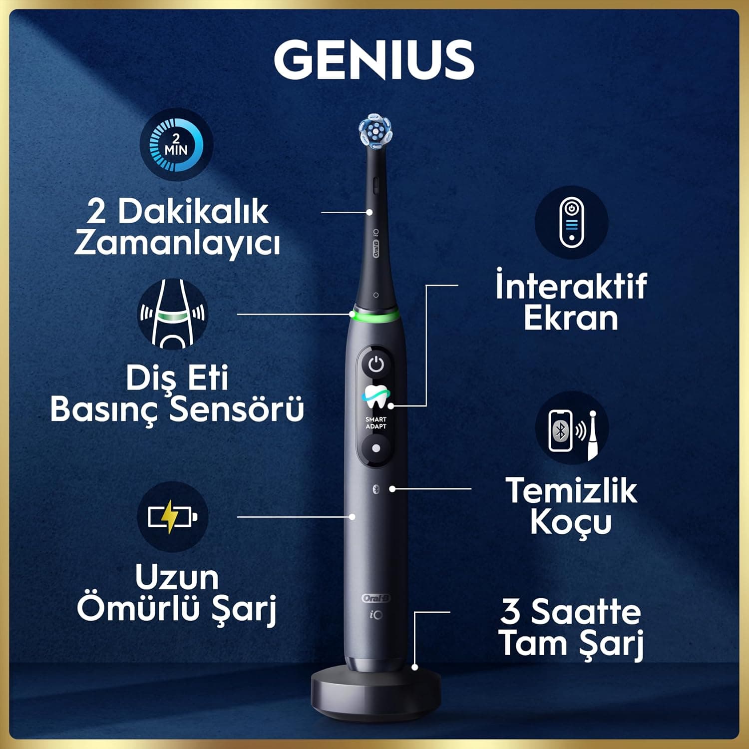 مسواک برقی Oral-B iO9 مشکی، 1 سری، شارژر مغناطیسی سریع، باتری بادوام، قاب سفری شارژ و قاب سری یدک مسواک برقی Oral-B iO9 مشکی، 1 سری، شارژر مغناطیسی سریع، باتری بادوام، قاب سفری شارژ و قاب سری یدک