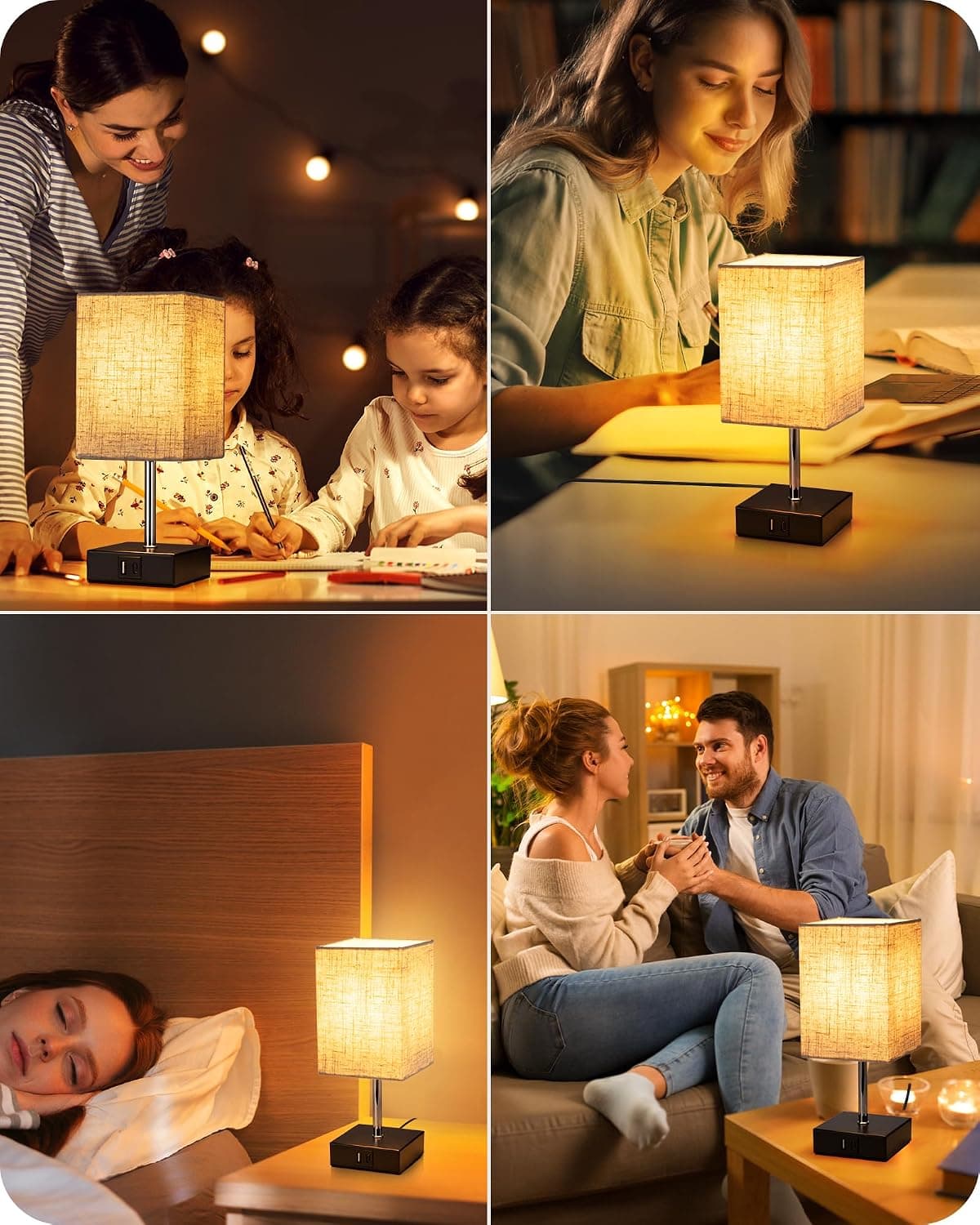 چراغ خواب لمسی EDISHINE ست 2 عددی قابل دیم 3 حالته پورت USB A+C چراغ خواب لمسی EDISHINE ست 2 عددی قابل دیم 3 حالته پورت USB A+C