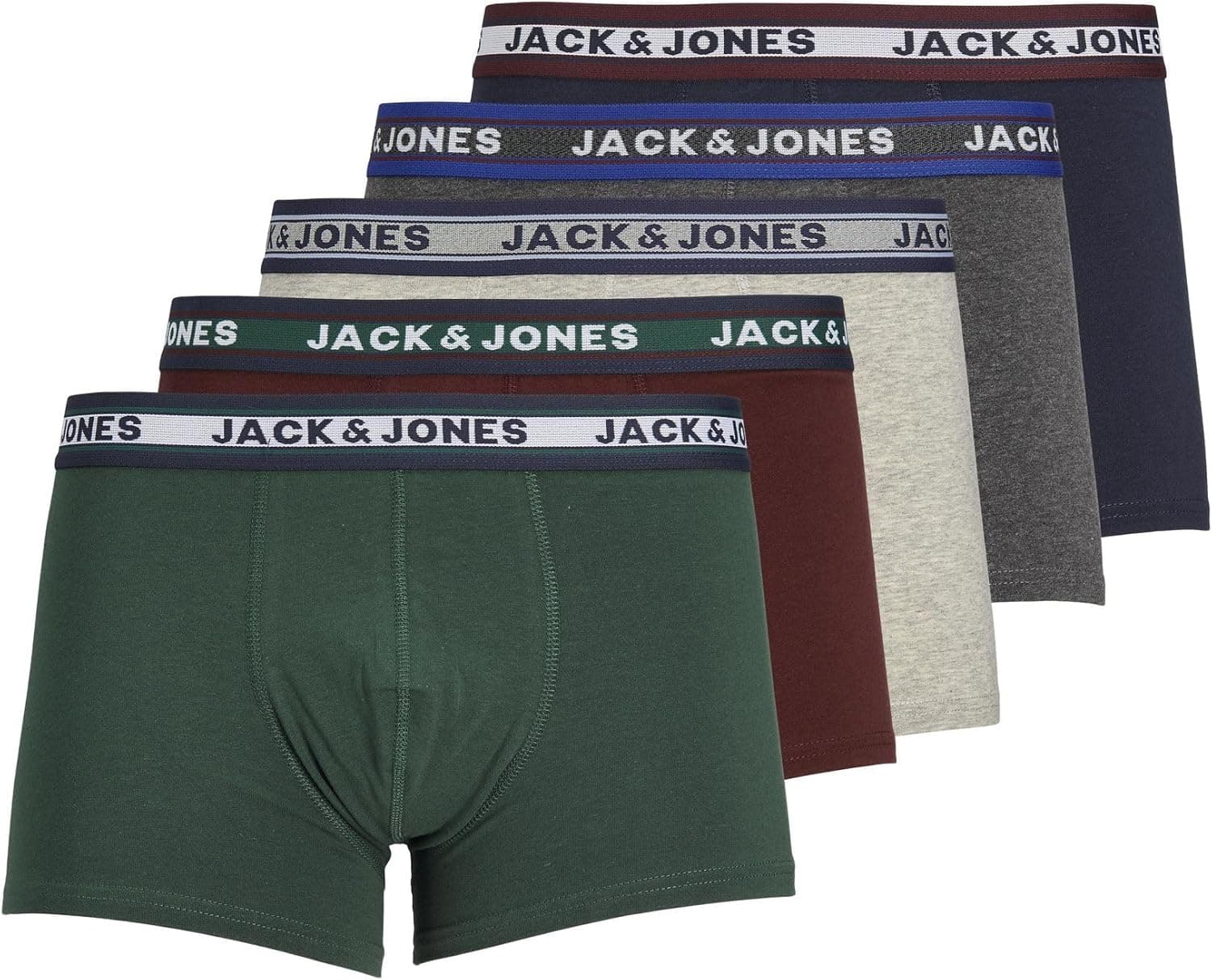 باکسر مردانه JACK & JONES بسته ۵ عددی باکسر مردانه JACK & JONES بسته ۵ عددی